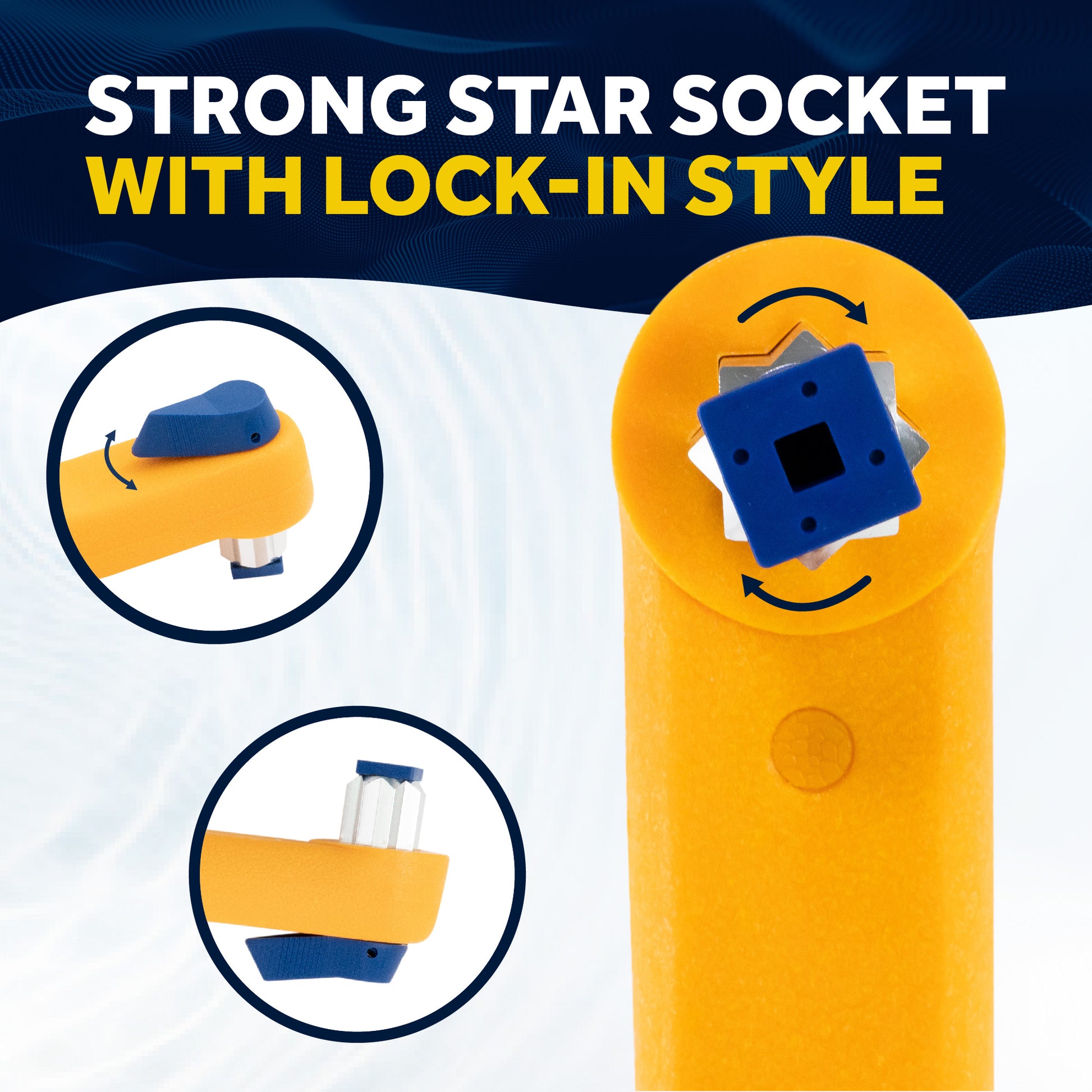 8" Universal Floating Lock-in Winch Handle, Orange/Blue, 2-Pack - FO86-M2 - Five Oceans