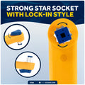 8" Universal Floating Winch Handle, Lock-In Mechanism, Orange & Blue - FO86 - Five Oceans