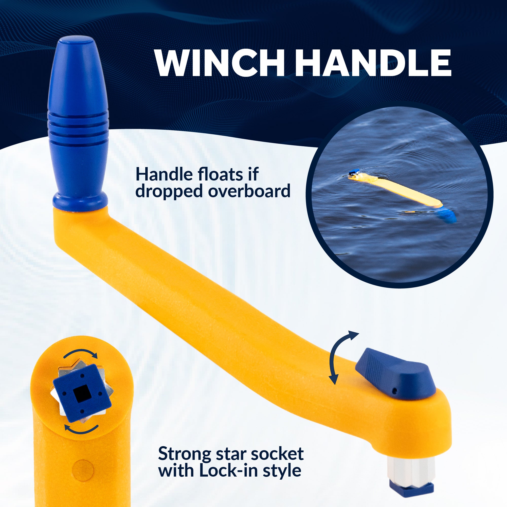 10" Sailboat Winch Handle and Winch Handle Pocket Set - FO87-570 - Five Oceans