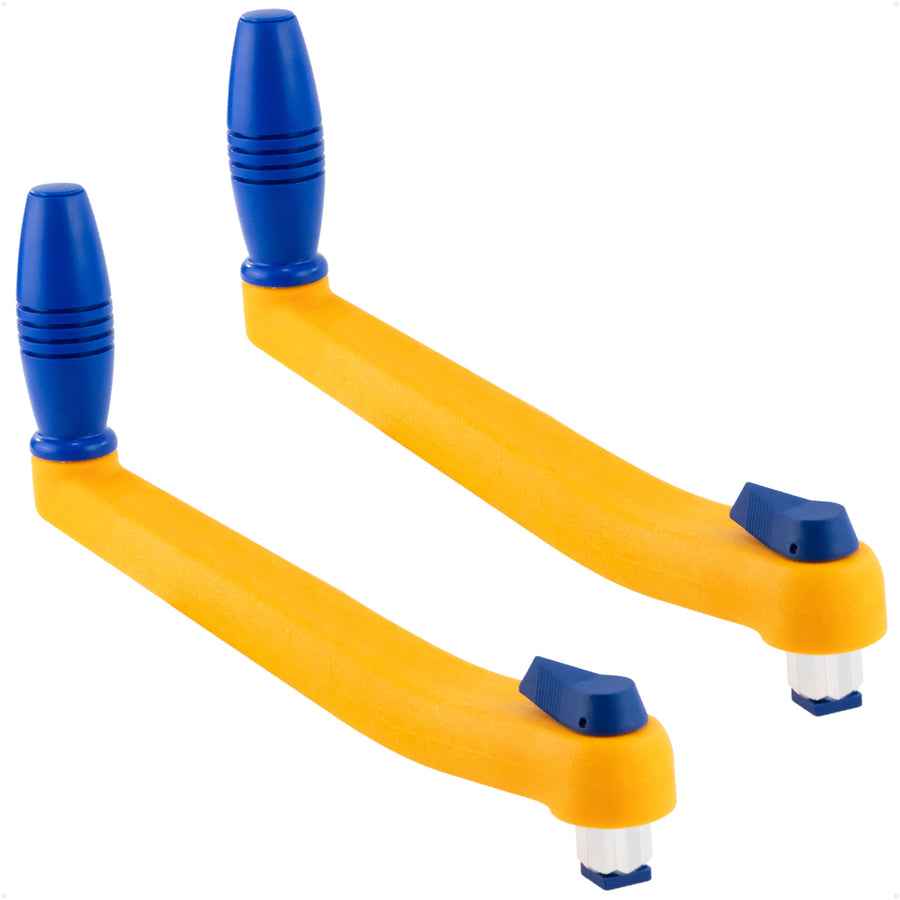 10" Universal Floating Winch Handle, Lock-In Mechanism, Orange & Blue, 2-Pack - FO87-M2 - Five Oceans