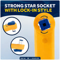 10" Universal Floating Winch Handle, Lock-In Mechanism, Orange & Blue, 2-Pack - FO87-M2 - Five Oceans