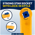 10" Universal Floating Winch Handle, Lock-In Mechanism, Orange & Blue - FO87 - Five Oceans