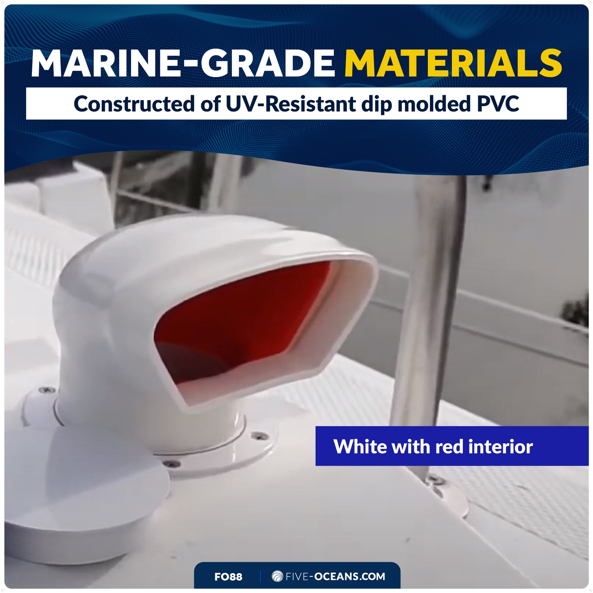 Cowl Vent with Snap-On Deck Plate and Cover, 3" - FO88 - Five Oceans