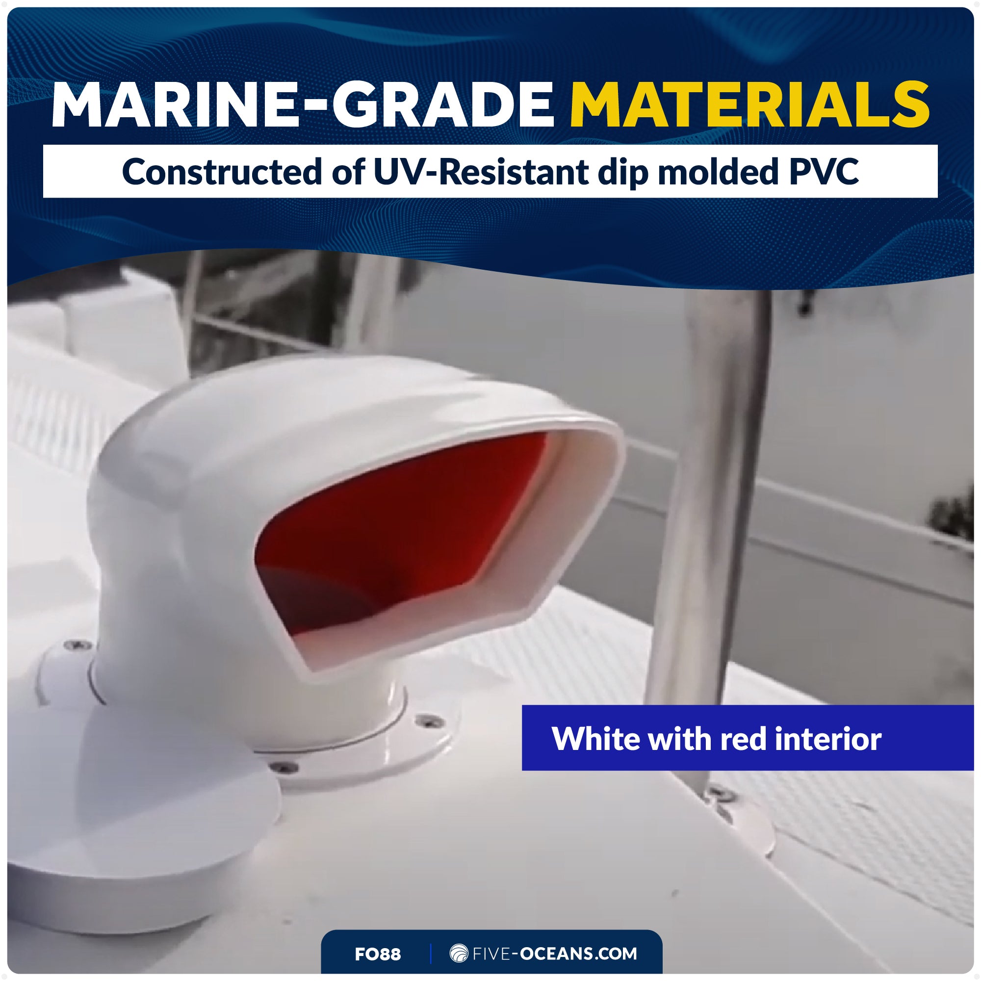 Cowl Vent with Snap-On Deck Plate and Cover, 3" - FO88 - Five Oceans