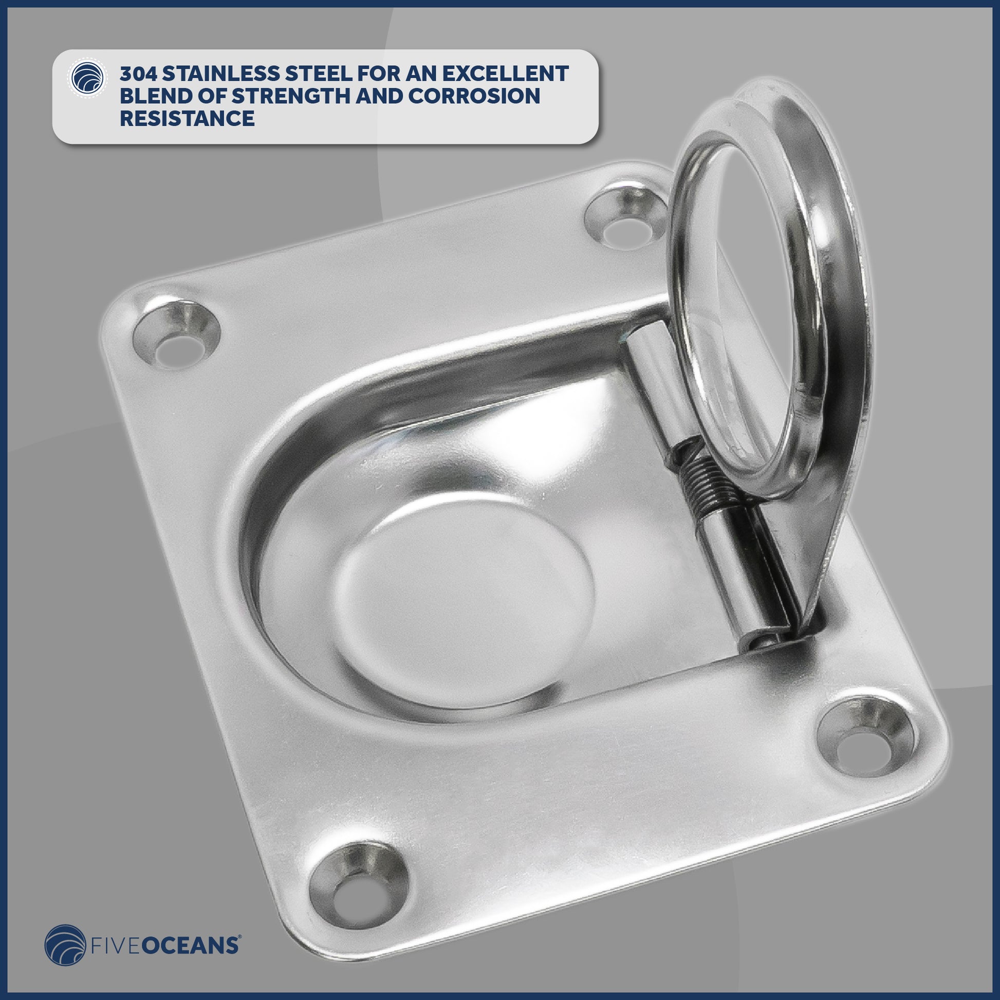 Rectangular Recessed Hatch, 3 x 2/14", Stainless Steel 4-Pack - FO912-M4 - Five Oceans