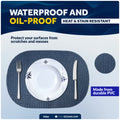Placemats with Coasters Set, Blue, Non-Slip, Waterproof, 4-Pack - FO94 - Five Oceans