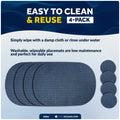 Placemats with Coasters Set, Blue, Non-Slip, Waterproof, 4-Pack - FO94 - Five Oceans