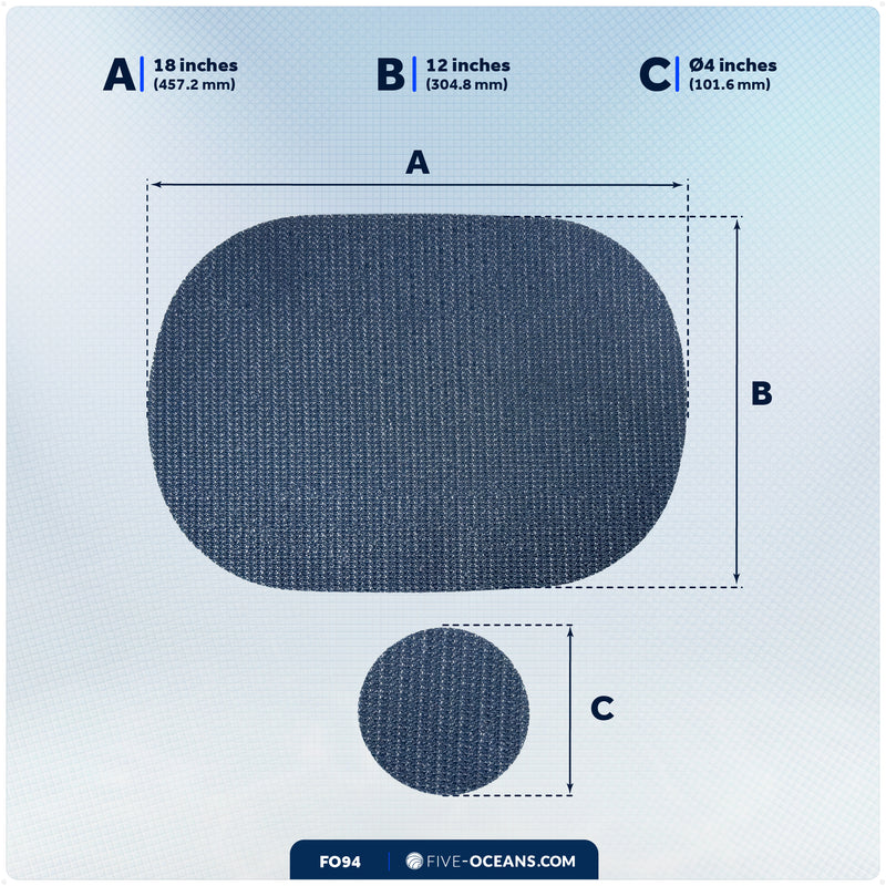 Placemats with Coasters Set, Blue, Non-Slip, Waterproof, 4-Pack - FO94 - Five Oceans