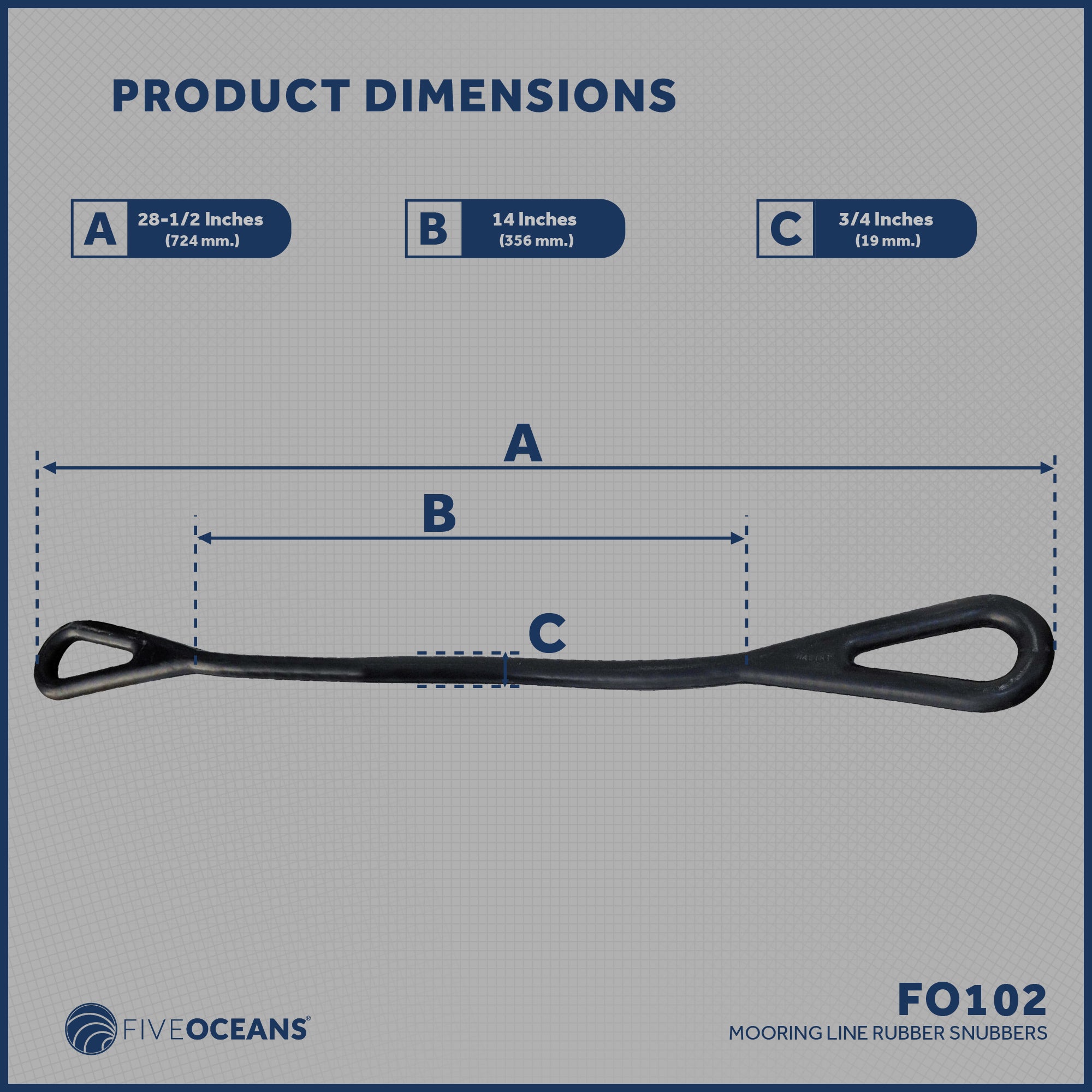 Boat Rubber Mooring Snubber, 28-1/2" - FO102