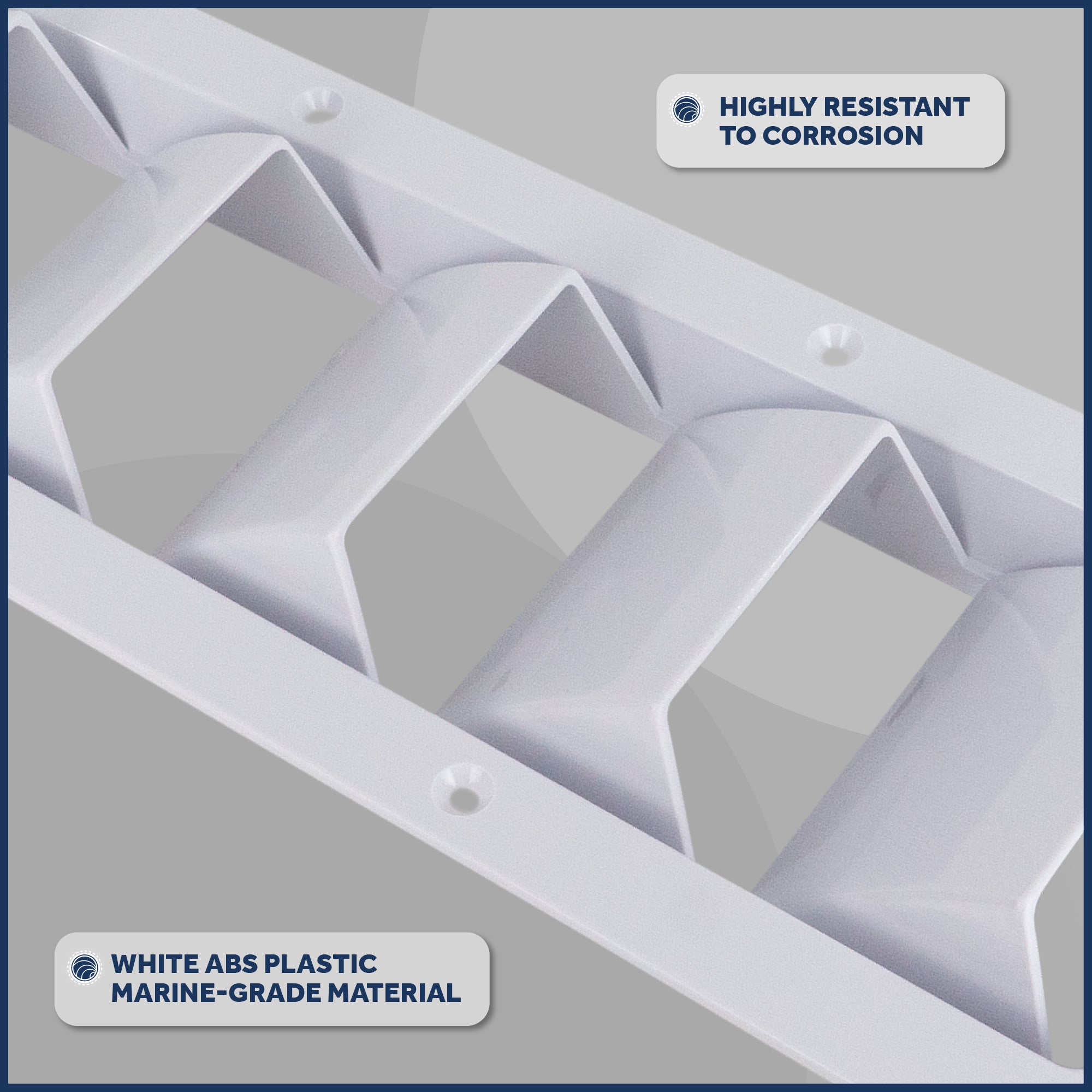 5-Slotted Louvered Ventilators, 13-1/4-Inch x  4-3/4-Inch, White - FO106 - Five Oceans