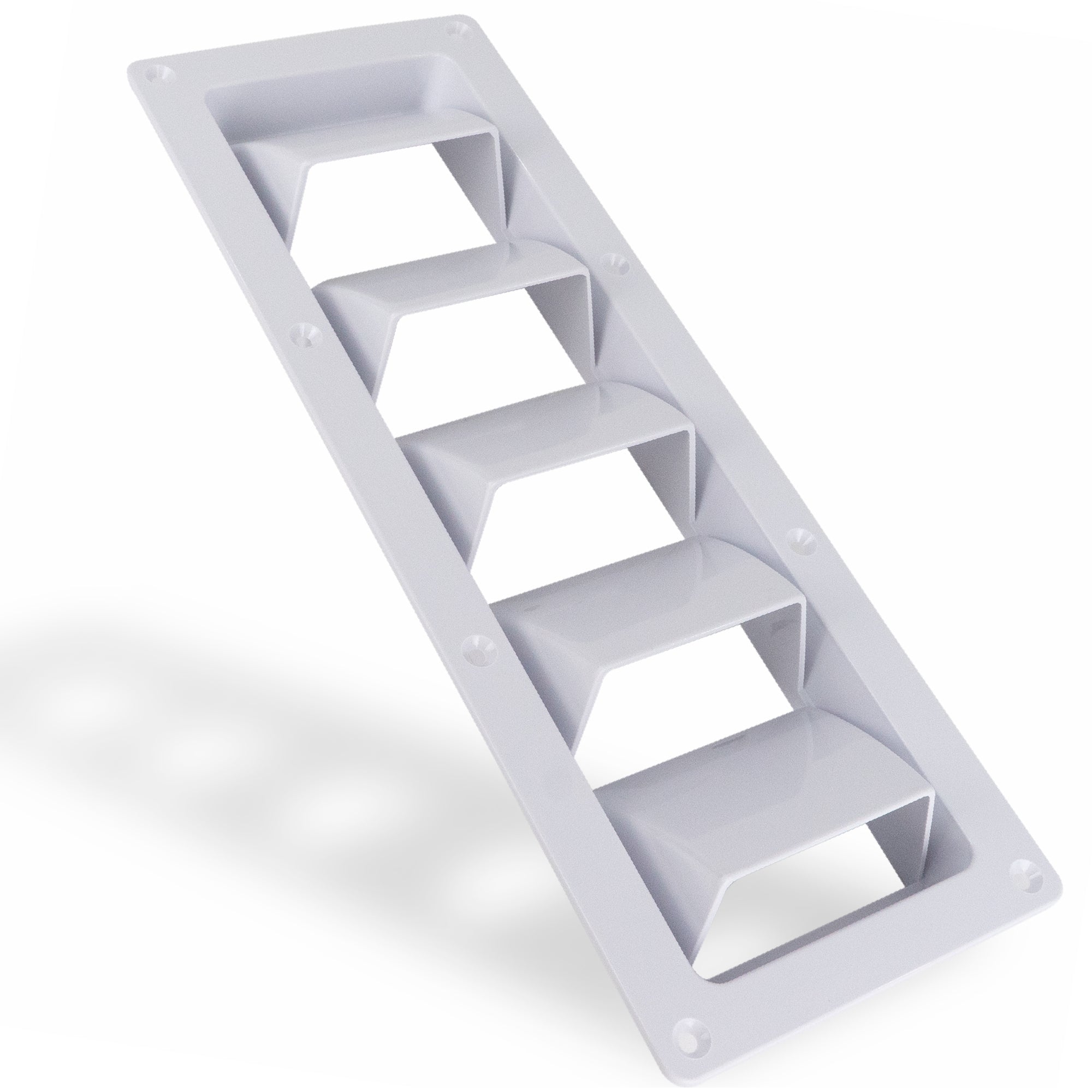 5-Slotted Louvered Ventilators, 13-1/4-Inch x  4-3/4-Inch, White - FO106 - Five Oceans