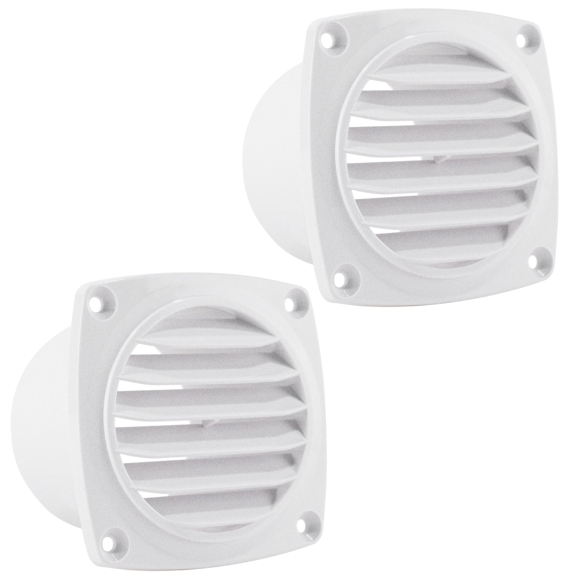 6-Slotted Louvered Hose Vent, 3-inch Hose Diameter, White, 2-Pack - FO109-M2