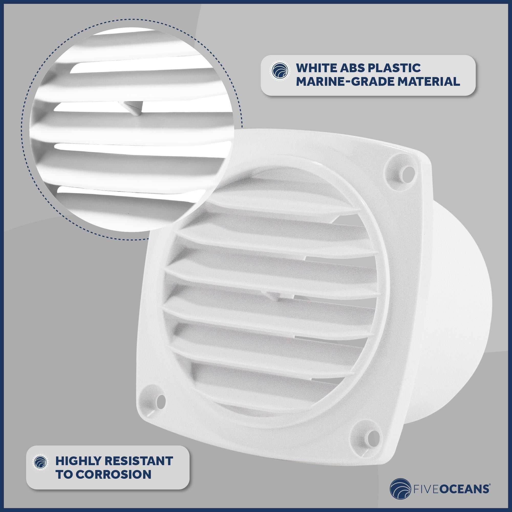 6-Slotted Louvered Hose Vent, 3-inch Hose Diameter, White - FO109