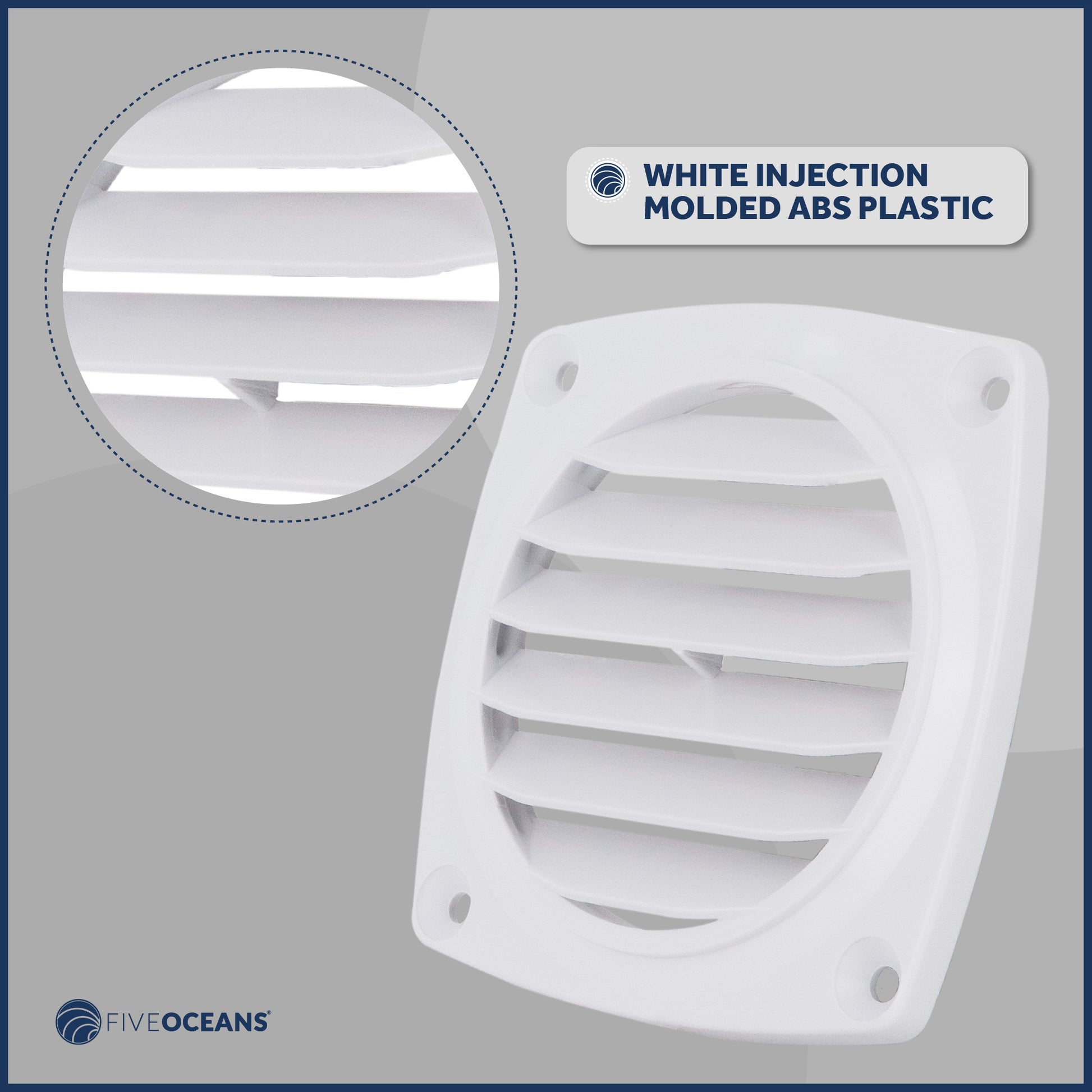 6-Slotted Louvered Flush Hose Ventilators, 3-Inch, White, 12-Pack - FO110-M12 - Five Oceans