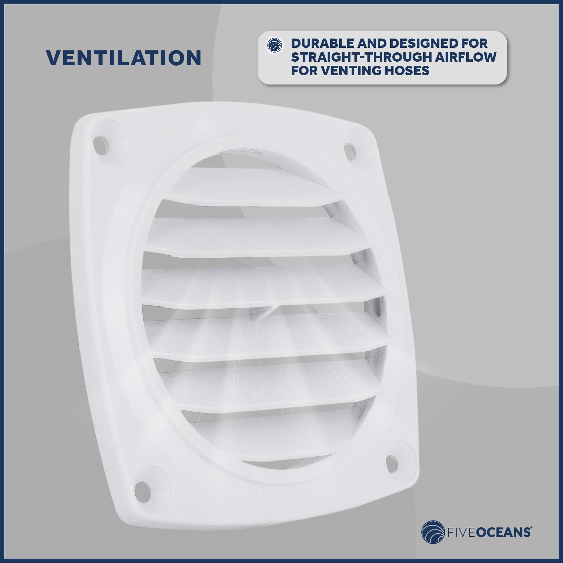 6-Slotted Louvered Flush Hose Ventilators, 3-Inch, White, 12-Pack - FO110-M12 - Five Oceans