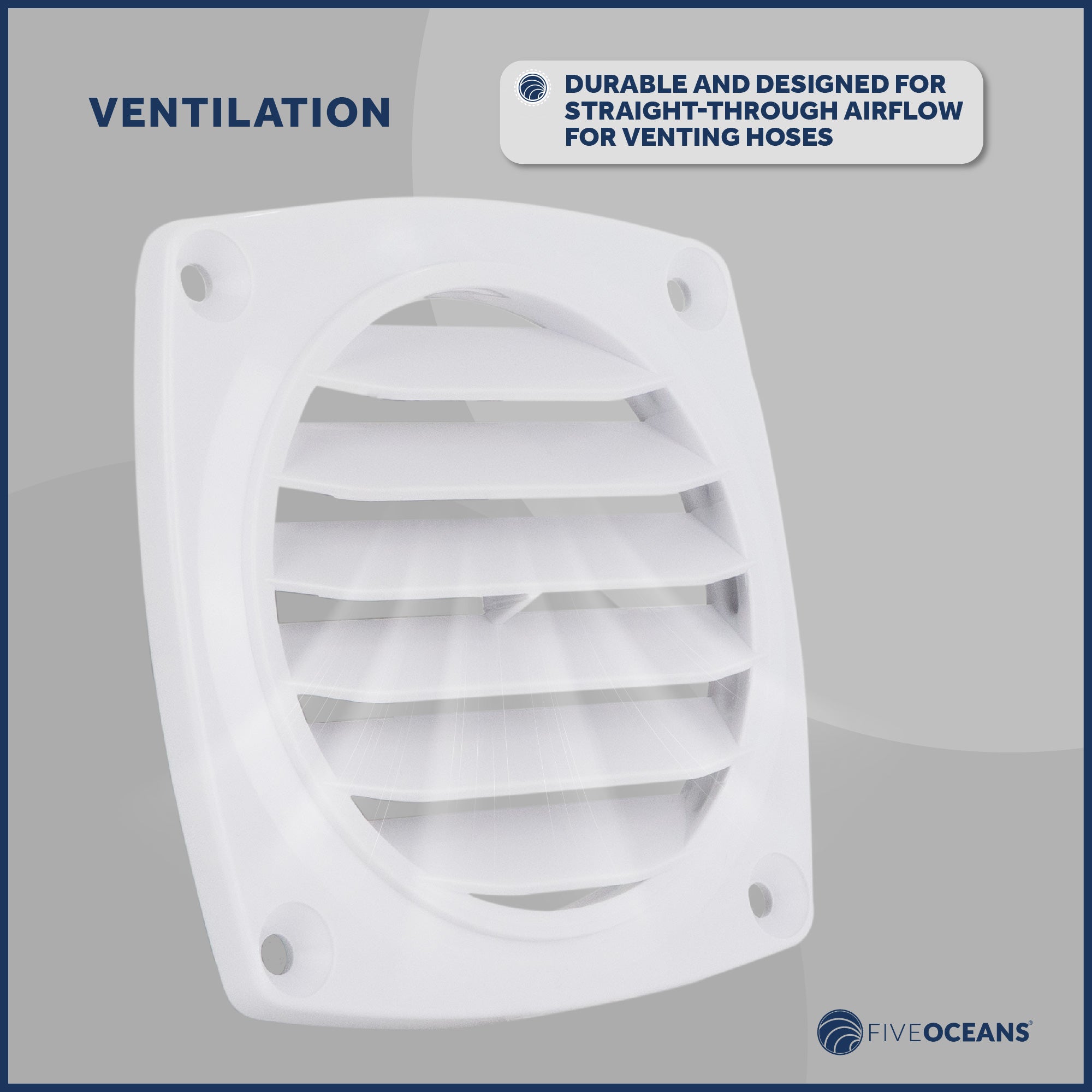 6-Slotted Louvered Flush Hose Ventilators, 3-Inch, White, 12-Pack - FO110-M12 - Five Oceans