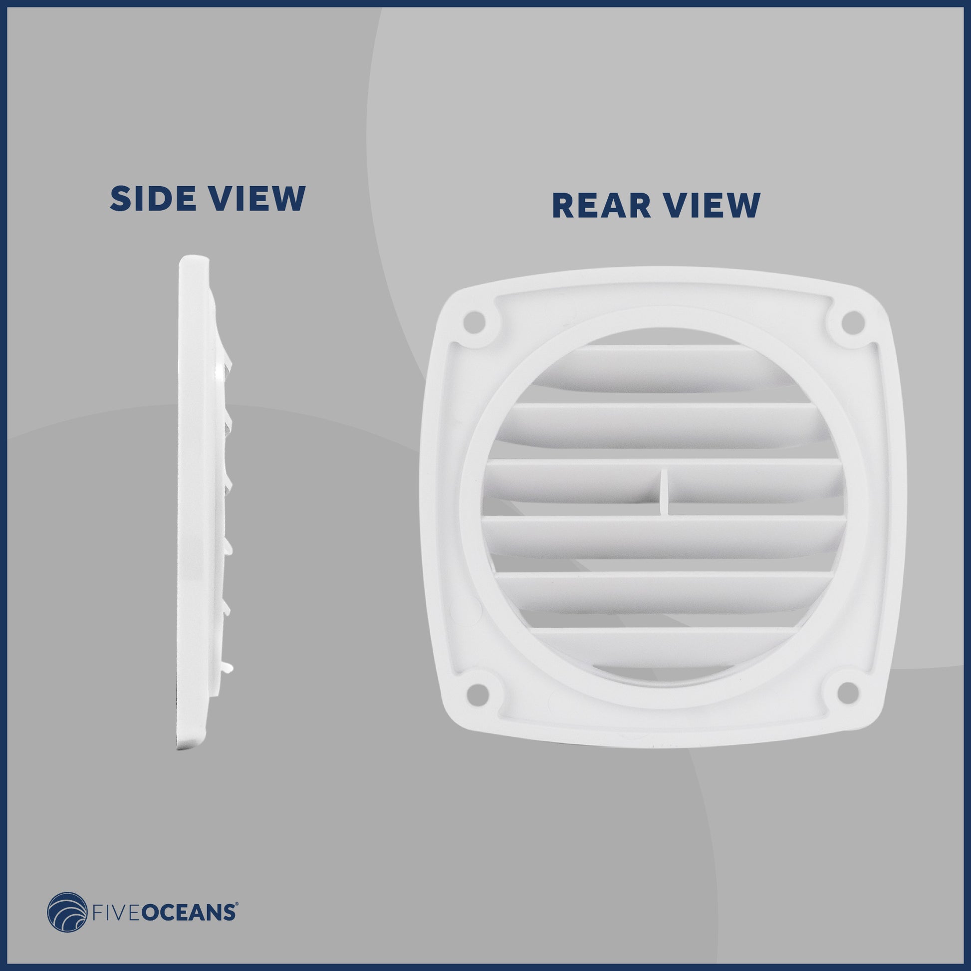 6-Slotted Louvered Flush Hose Ventilators, 3-Inch, White, 12-Pack - FO110-M12 - Five Oceans