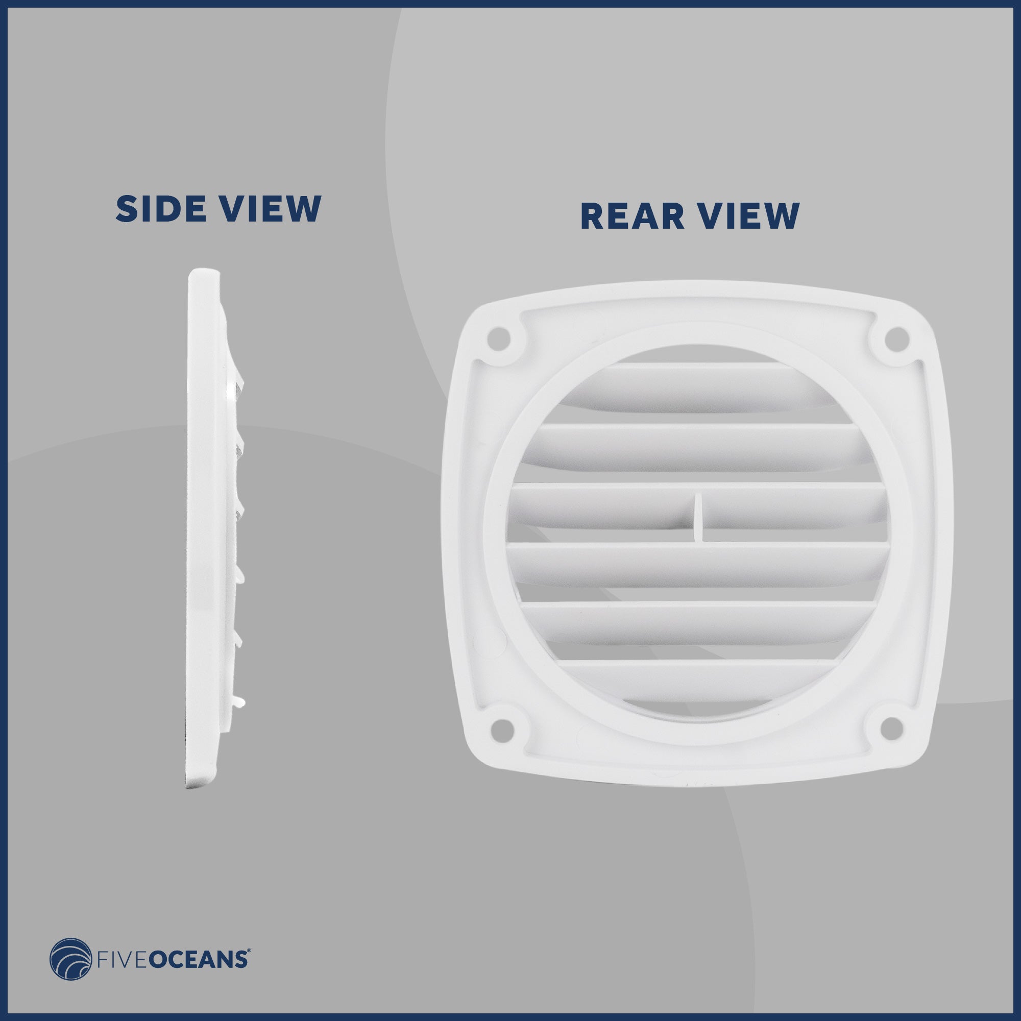 6-Slotted Louvered Flush Hose Ventilators, 3-Inch, White, 12-Pack - FO110-M12 - Five Oceans