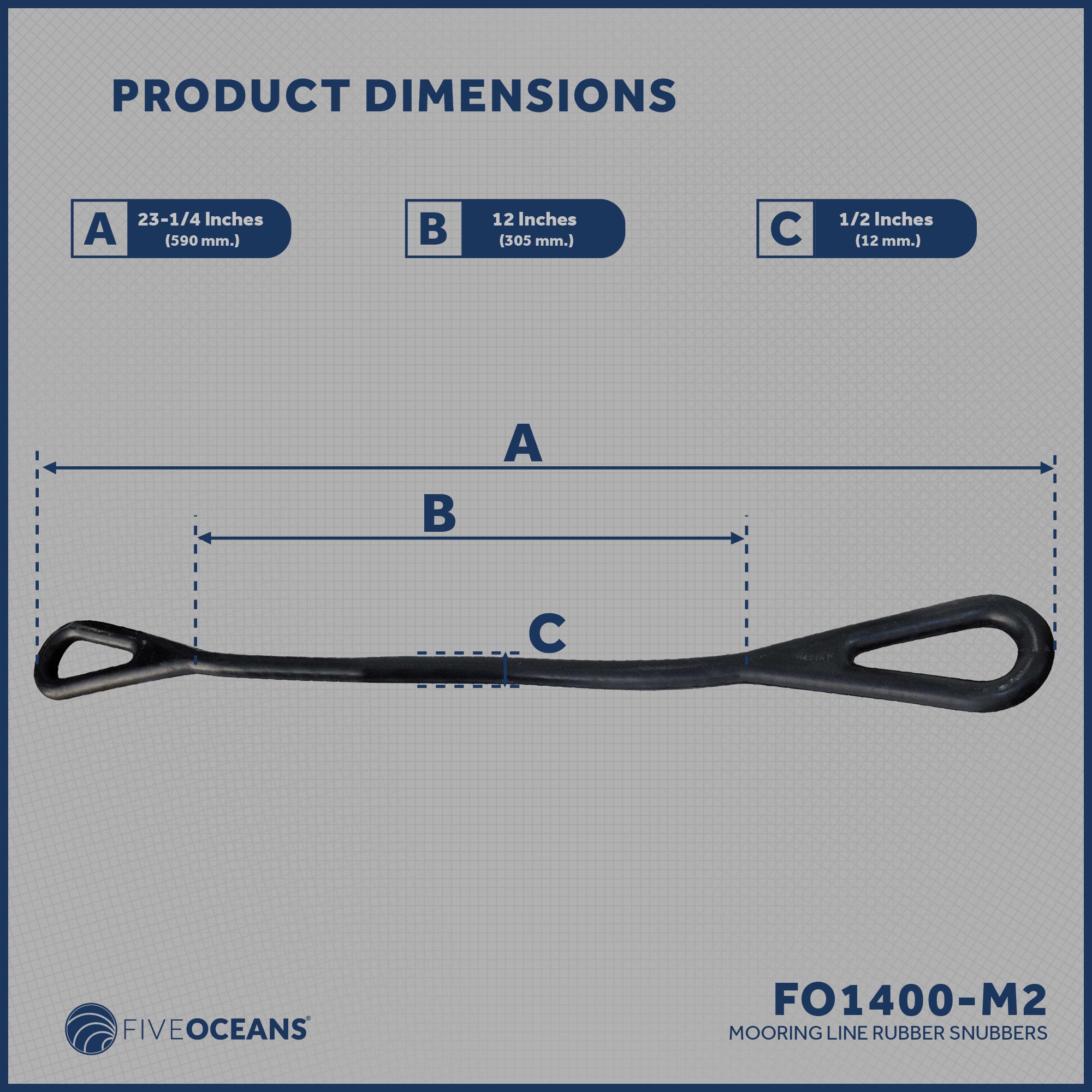 Mooring Snubbers, 23-1/4" 2-Pack - FO1400-M2 - Five Oceans