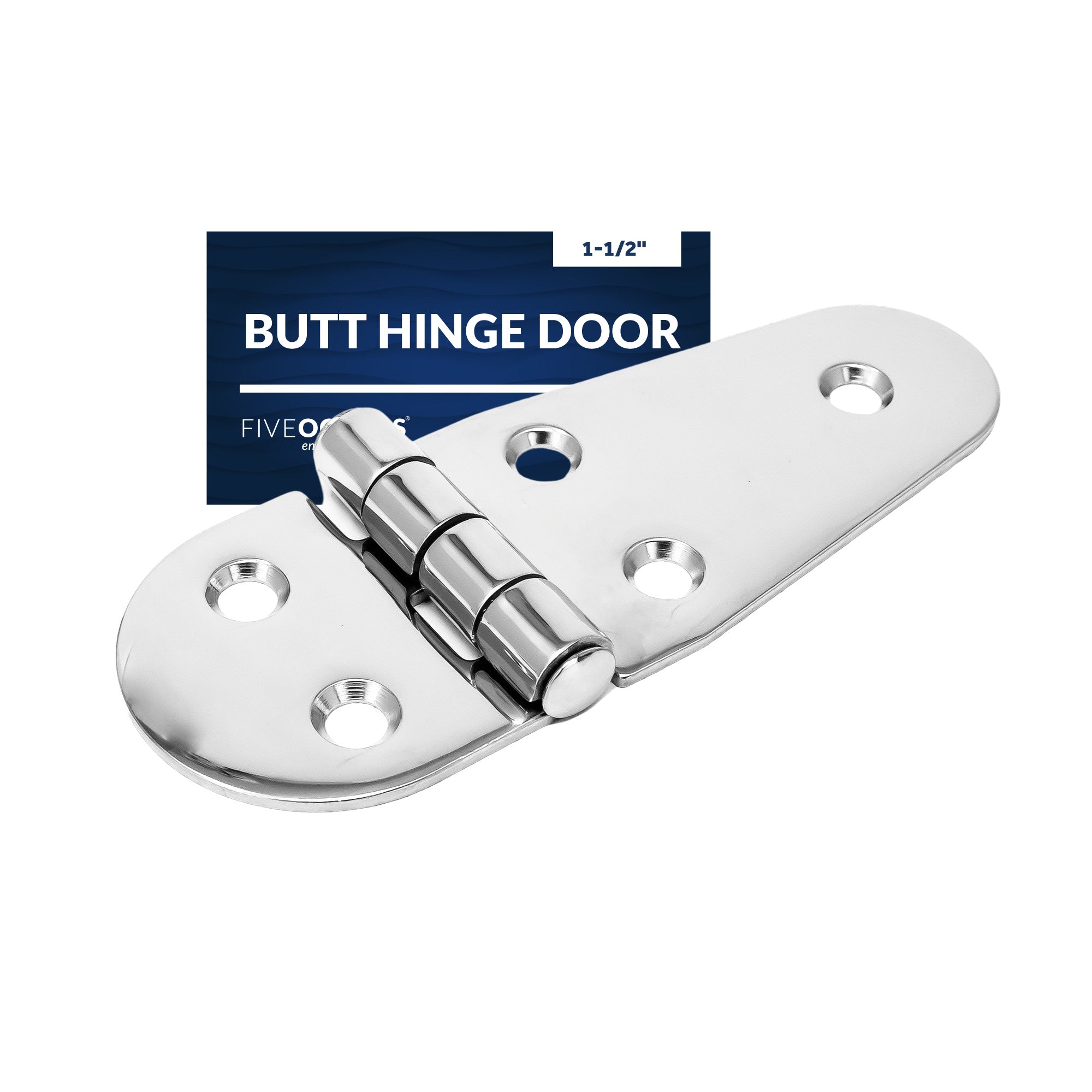 Butt Hinge Door, Stainless Steel, 1-1/2 x 4-1/1" - FO1401 - Five Oceans