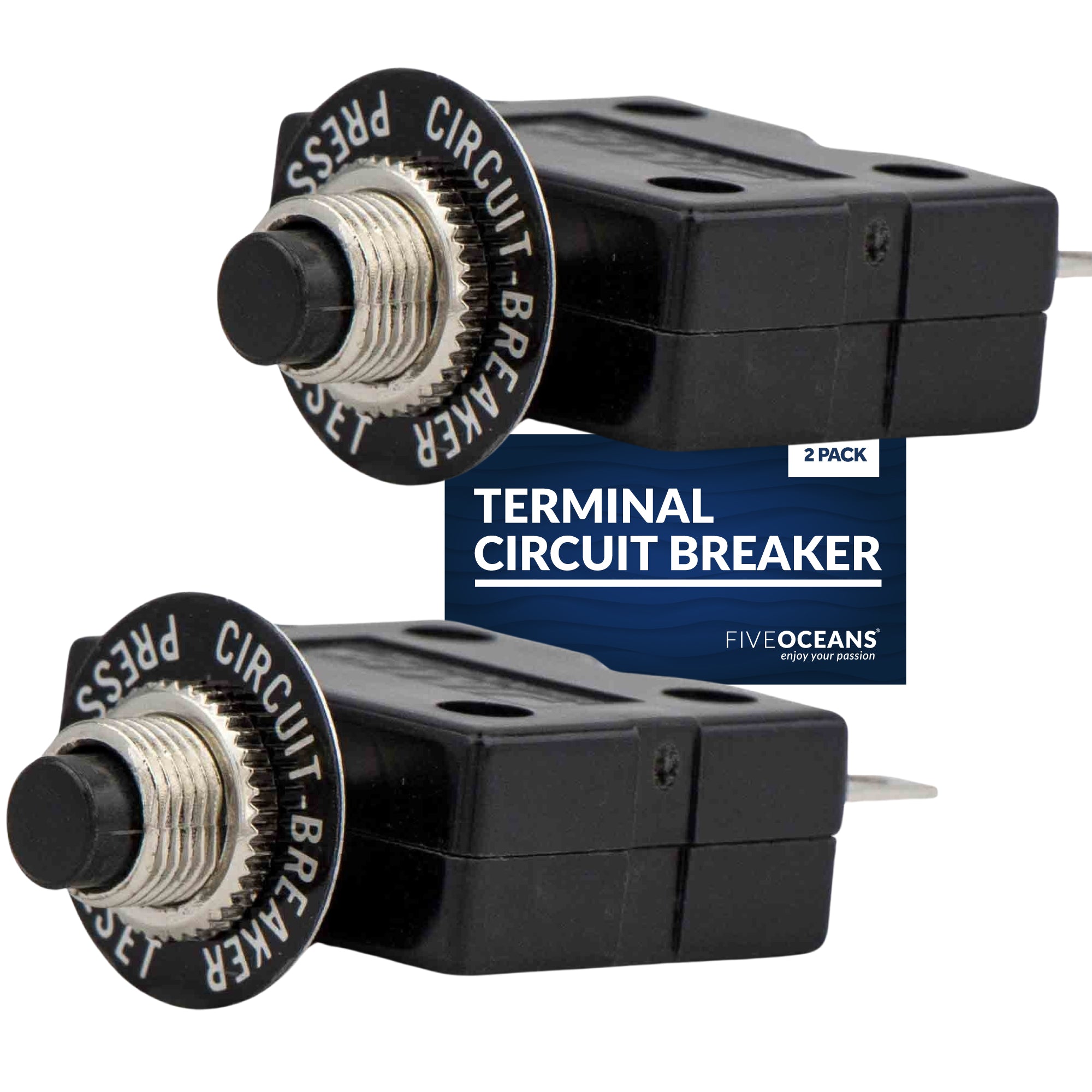 Terminal Circuit Breaker, 15 Amp 2-Pack - FO1432-M2 - Five Oceans