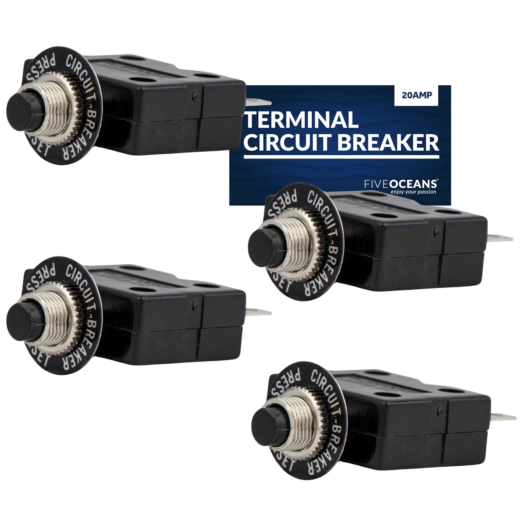 Terminal Circuit Breaker, 20 Amp 4-Pack - FO1433-M4 - Five Oceans