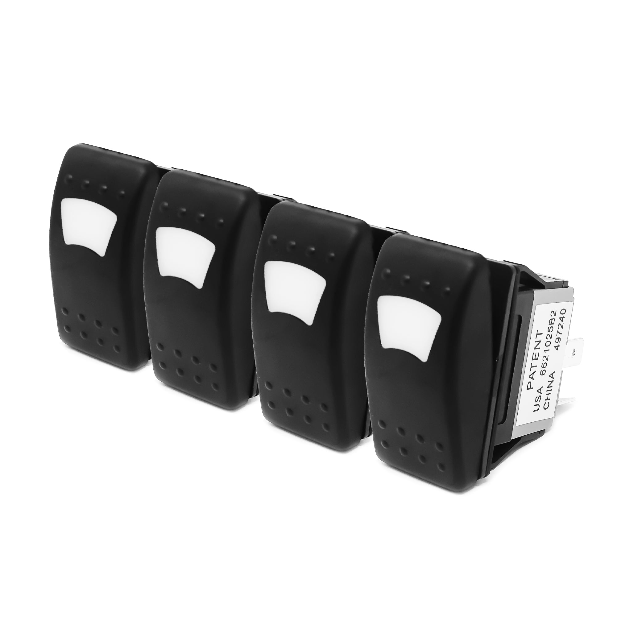 On-Off LED Illuminated Rocker Switch 2 Pins with LED (4 Pack) FO1526-M4