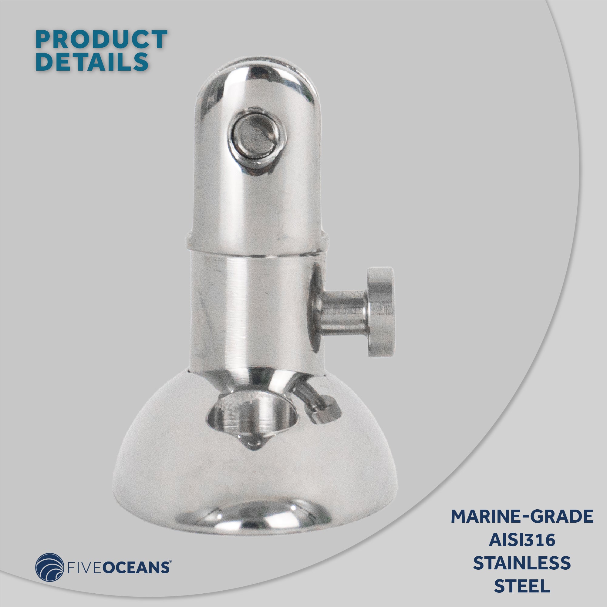 Bimini Quick Release Swivel Deck Hinge, Stainless Steel 2-Pack - FO1529-M2 - Five Oceans