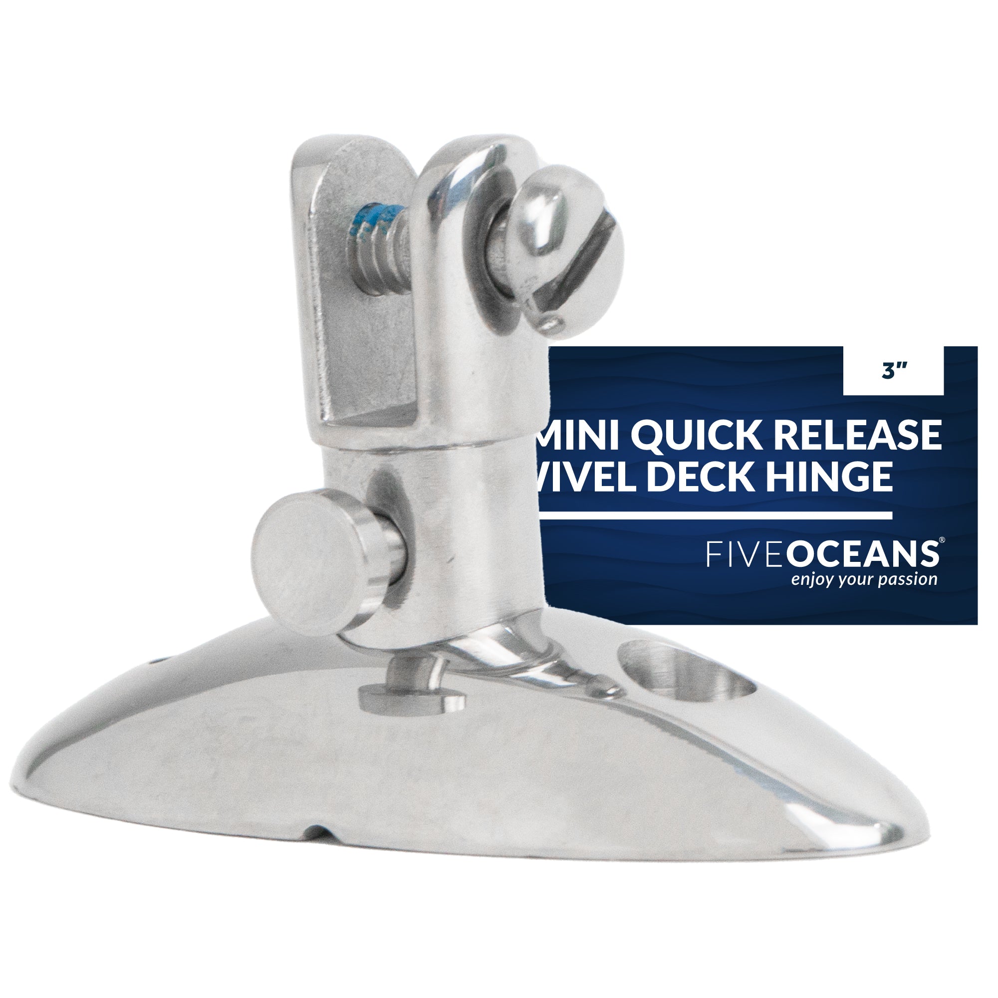 Bimini Quick Release Swivel Deck Hinge, Stainless Steel - FO1529 - Five Oceans