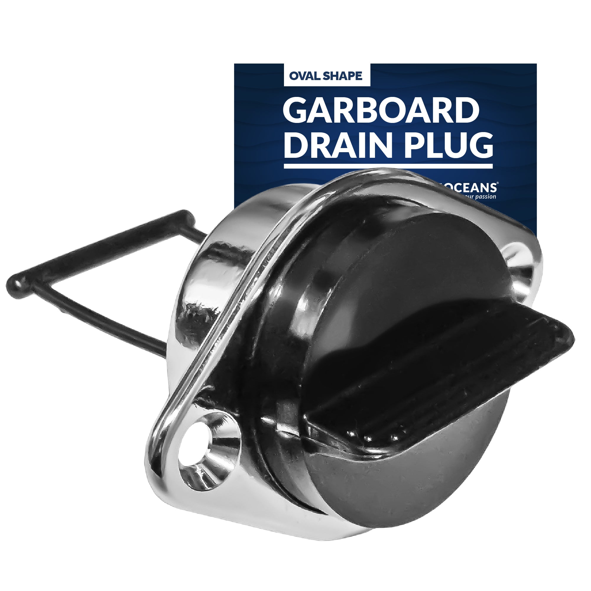 Garboard Drain Plug For 1" Transom Hole, Brass & Black Nylon - FO1570