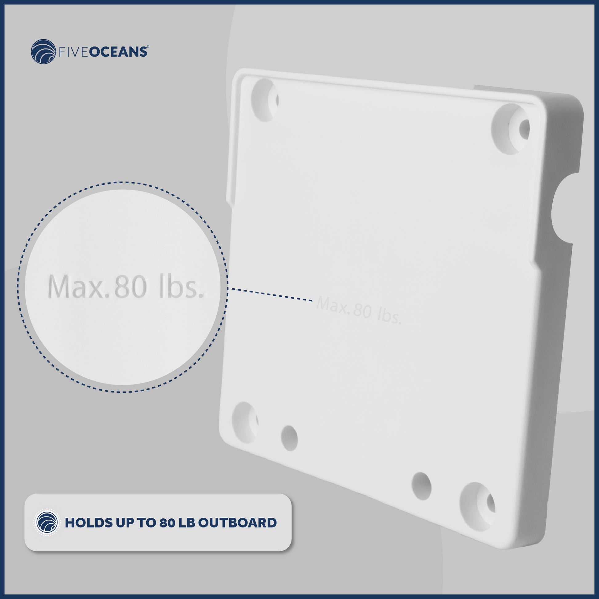 Rail-Mount Outboard Motor Bracket - FO1586 - Five Oceans