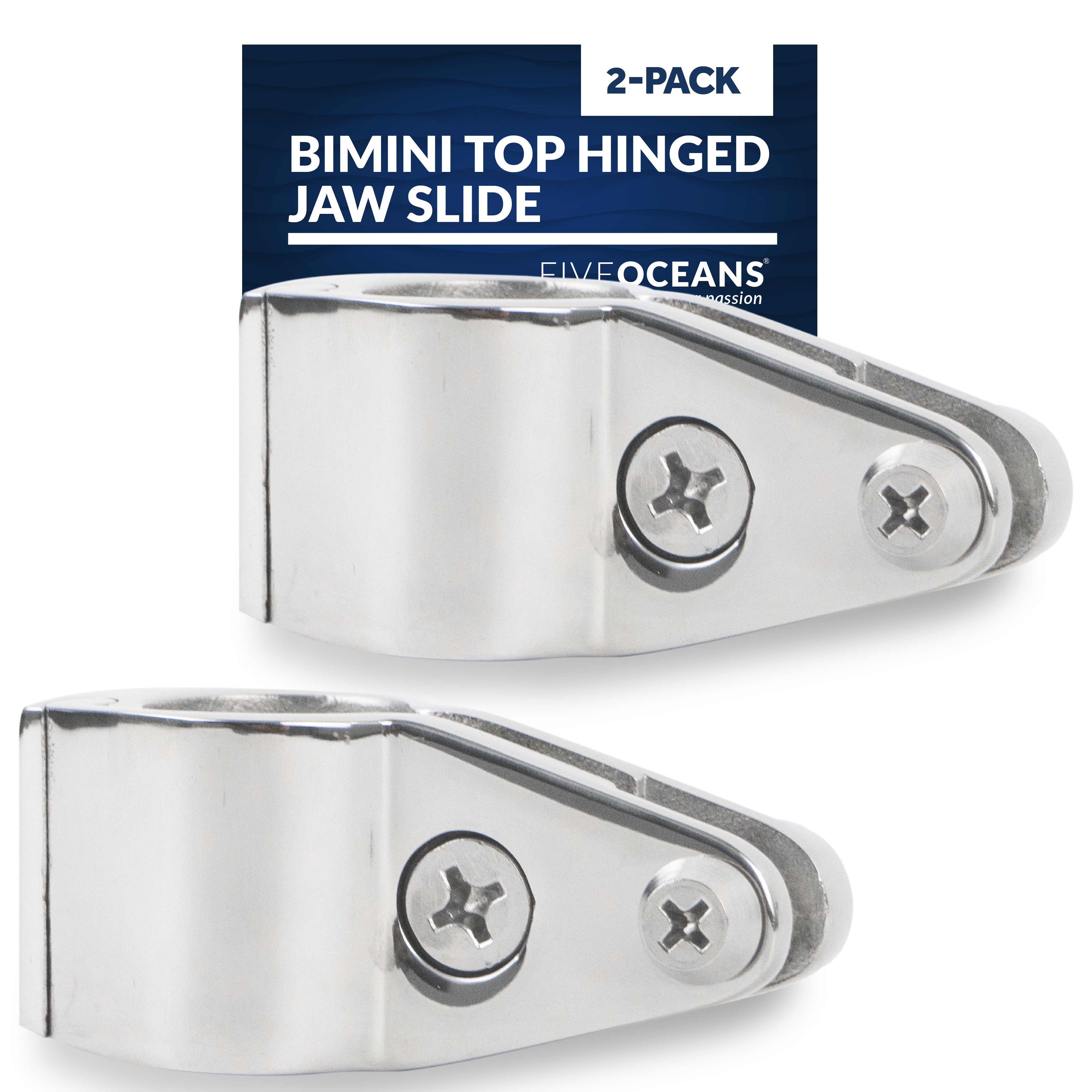Bimini Top Hinged Jaw Slide, 7/8" Stainless Steel 2-Pack - FO1632-M2