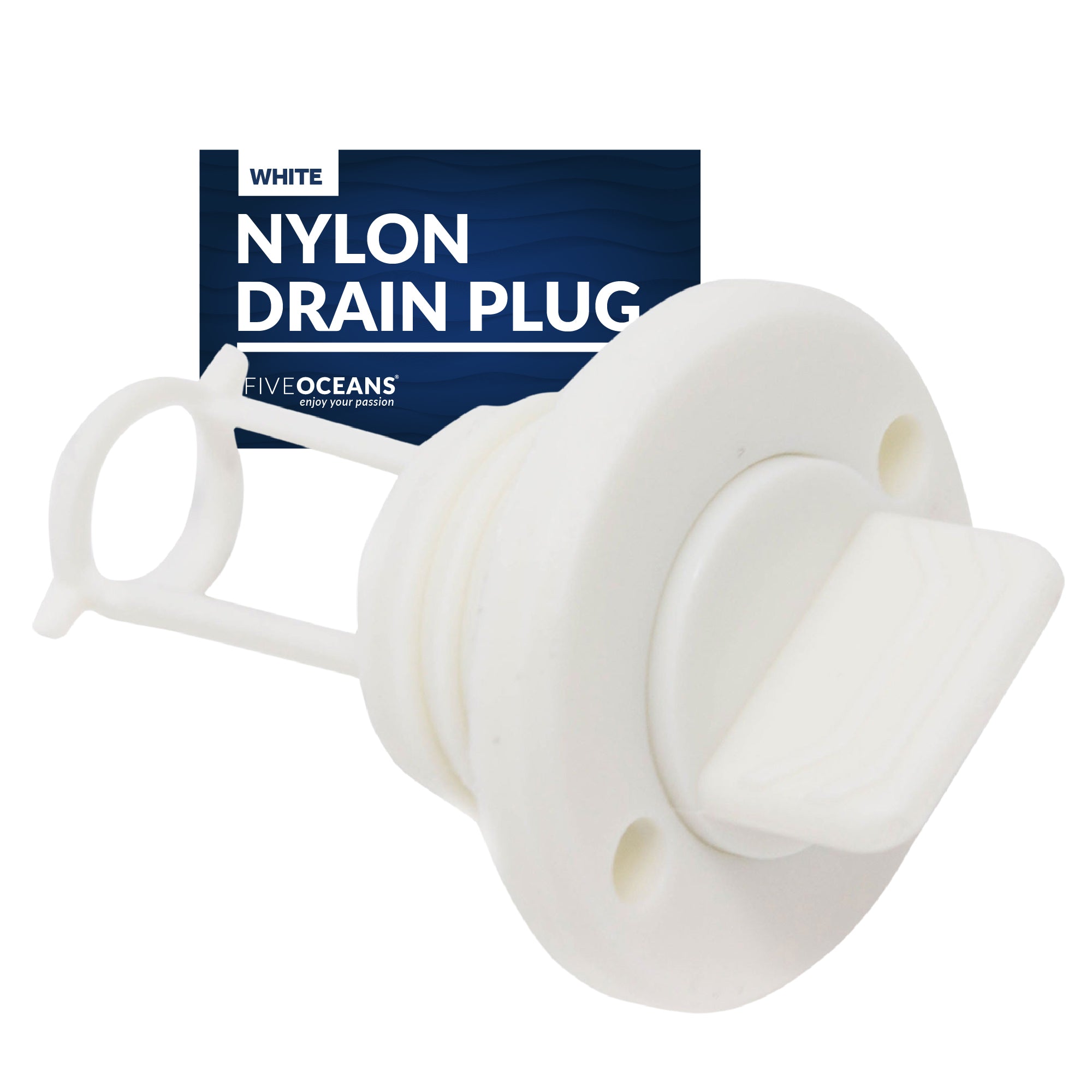 Garboard Drain Plug For 1" Transom Hole, White Nylon - FO1794
