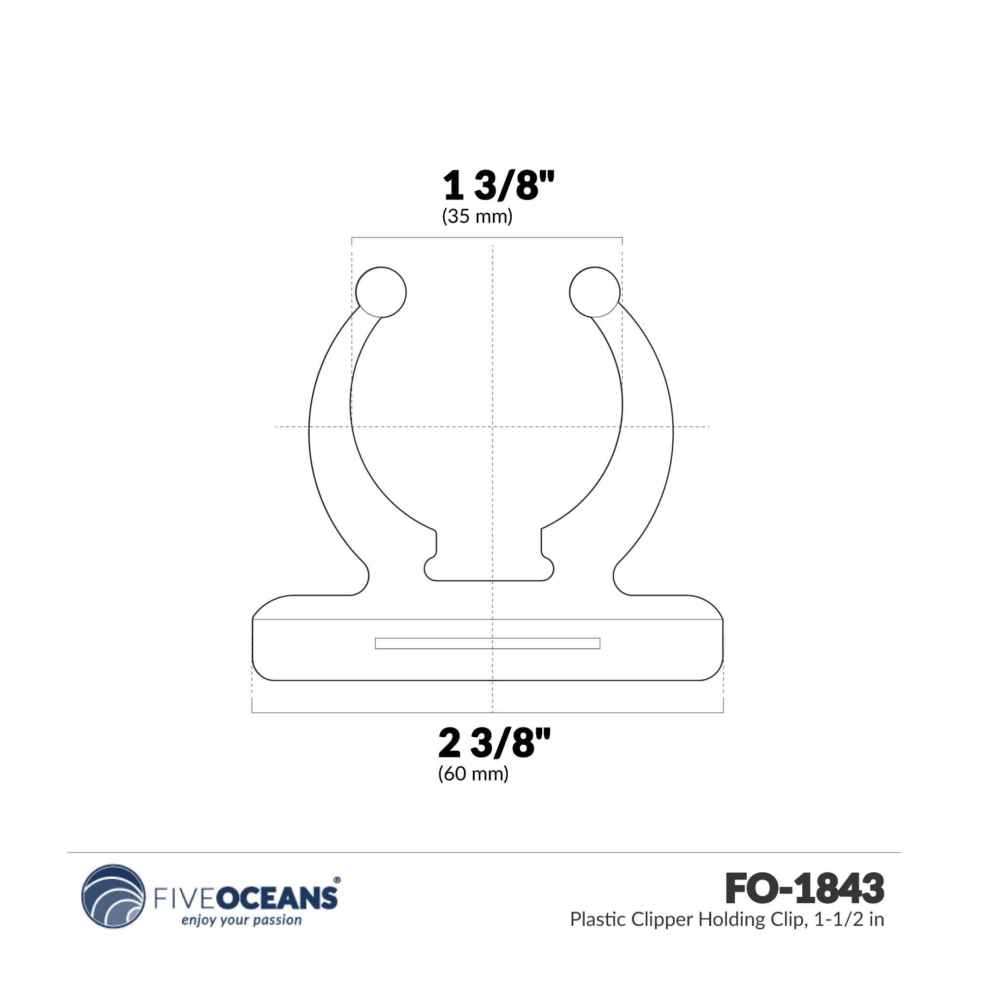 Five Oceans Boat Hook Holder, Spring Clips up to 1-1/2" Tube Diameter - FO1843