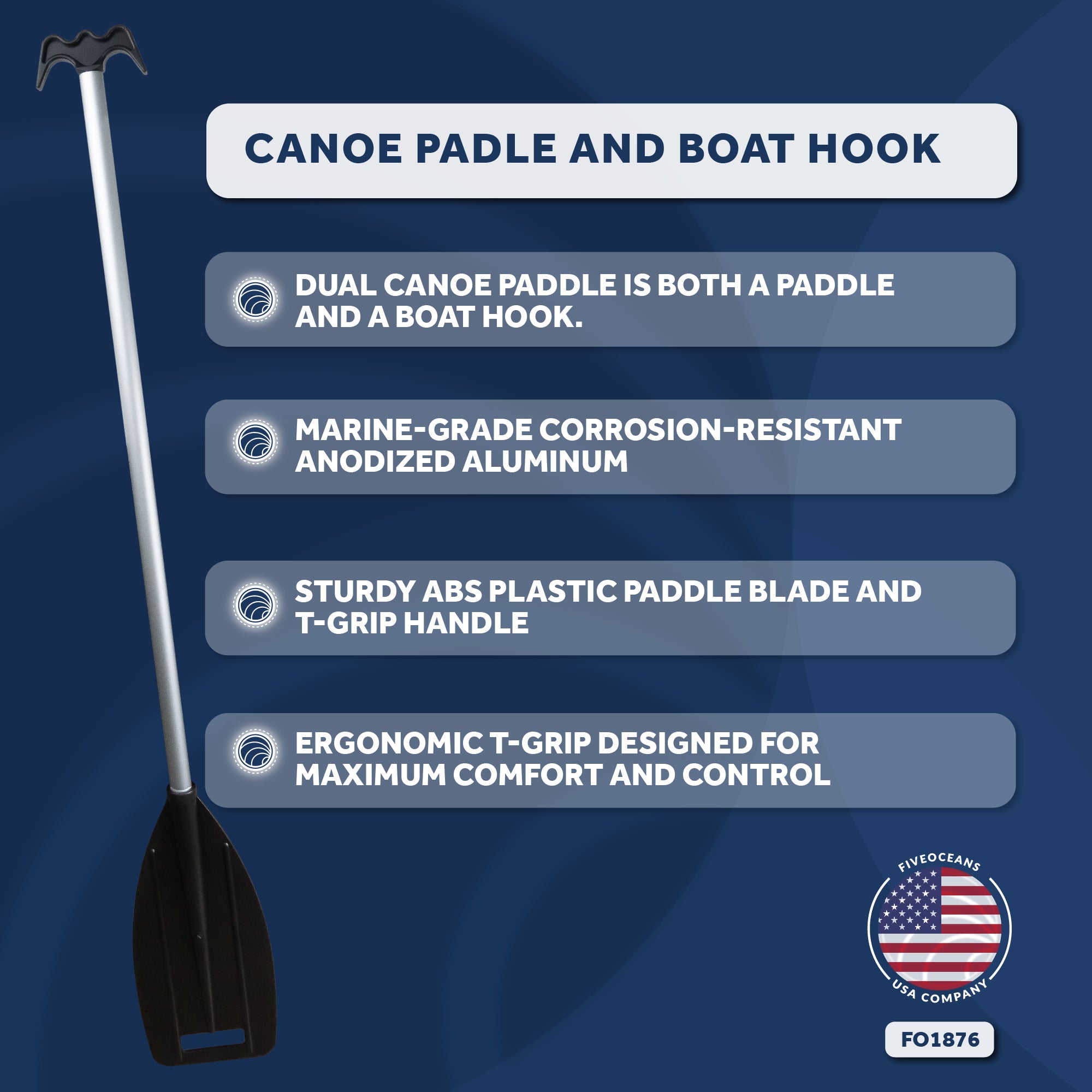 Canoe Paddle and Boat Hook, 4Ft - FO1876