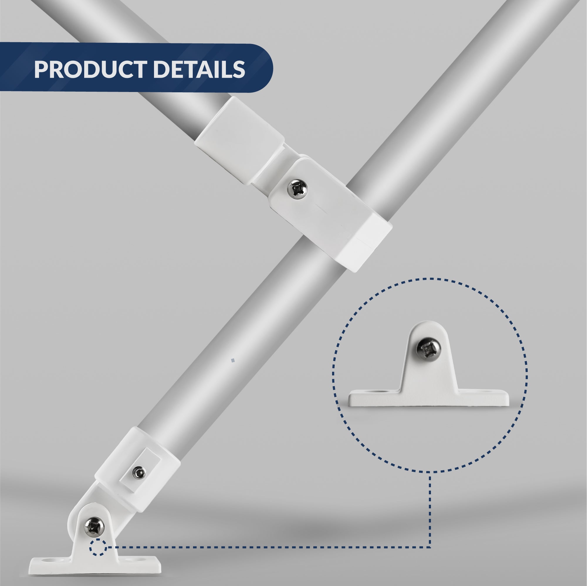 90 Degree Deck Hinge with Screw Pin, White Nylon 2-Pack - FO1879-M2