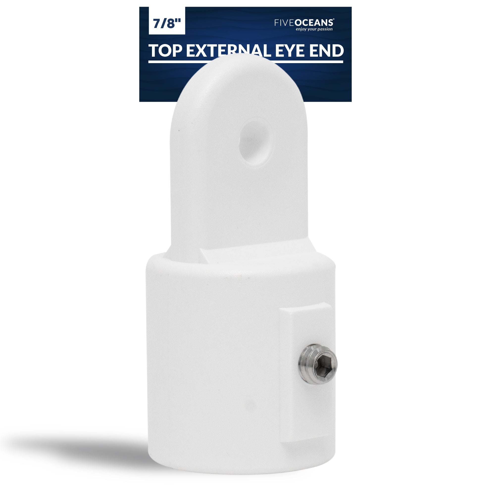 Top External Eye End, 7/8" White Nylon - FO1881