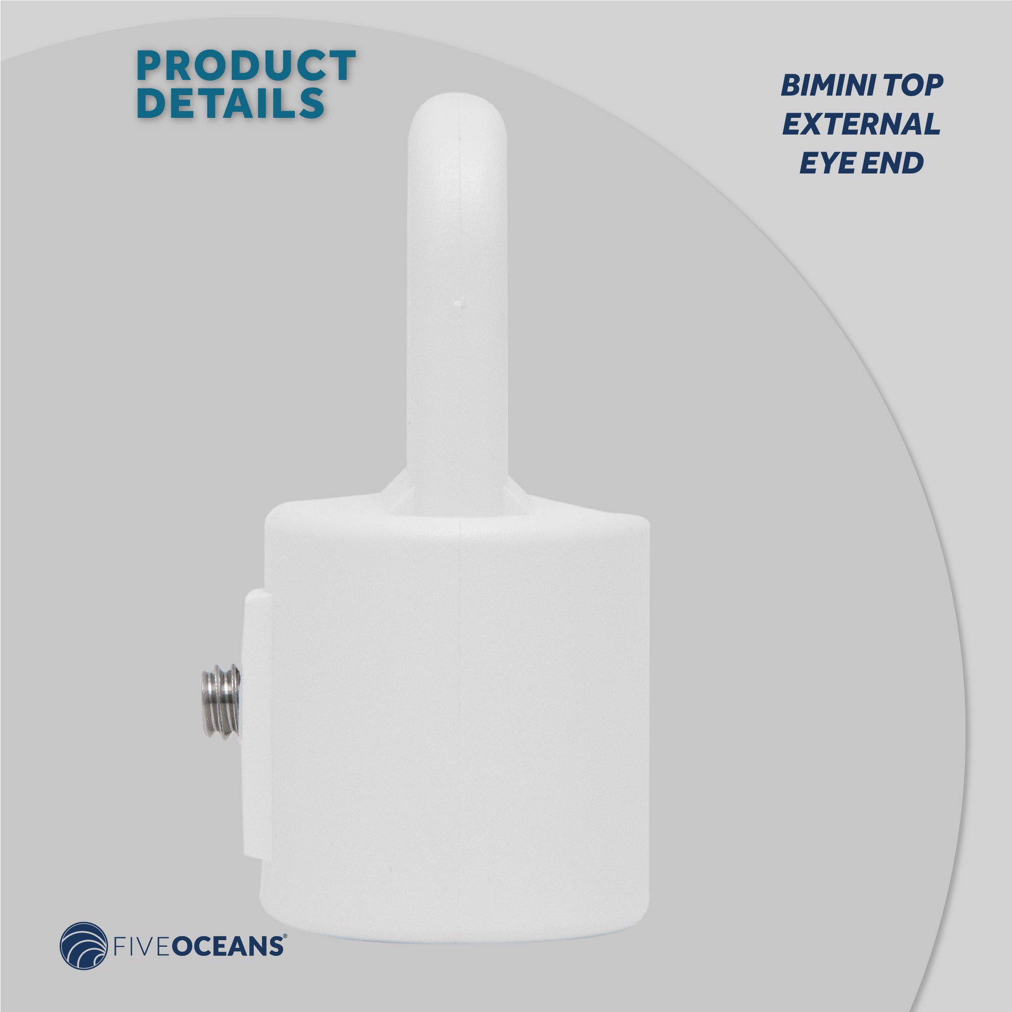 Top External Eye End, 7/8" White Nylon - FO1881 - Five Oceans