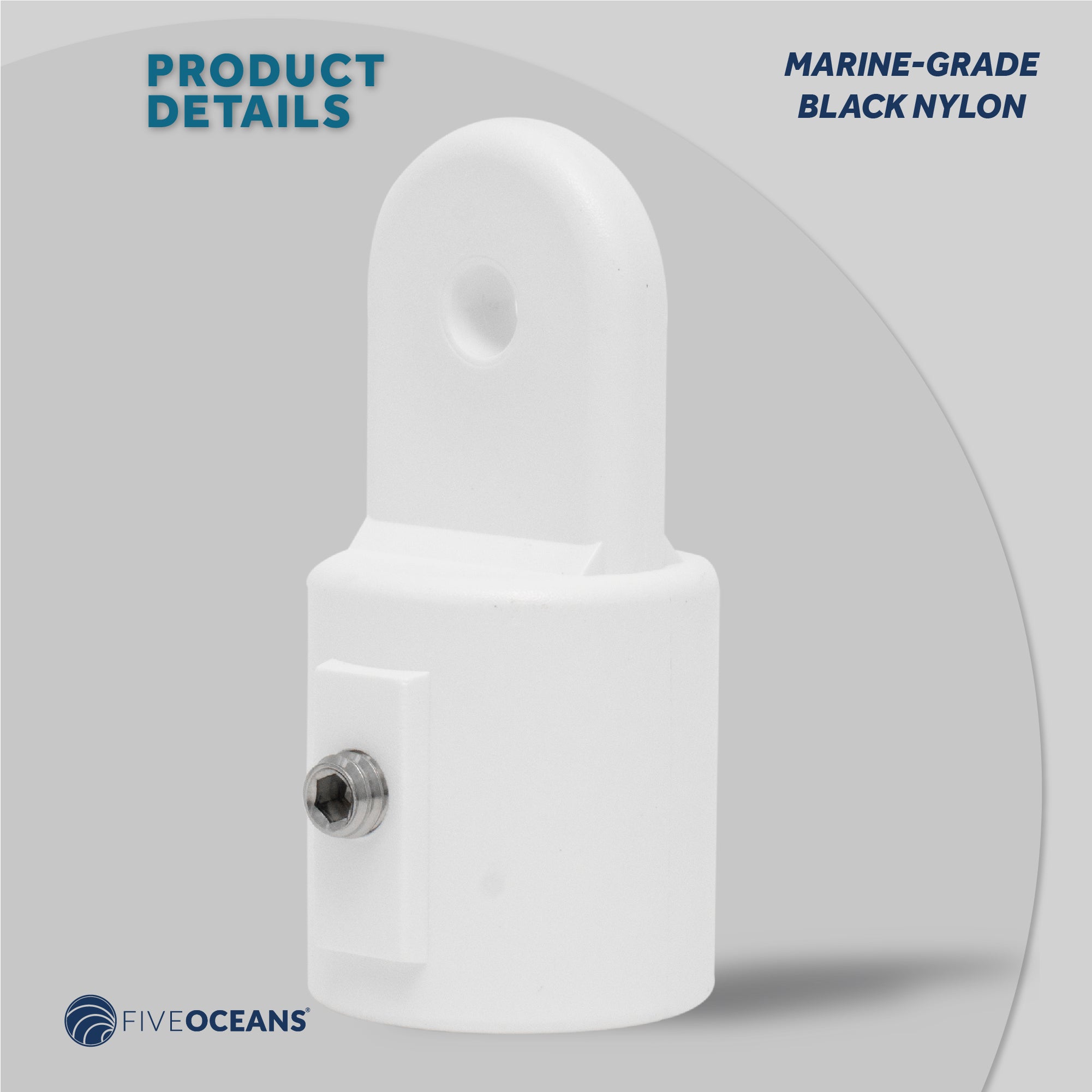 Top External Eye End, 7/8" White Nylon - FO1881 - Five Oceans