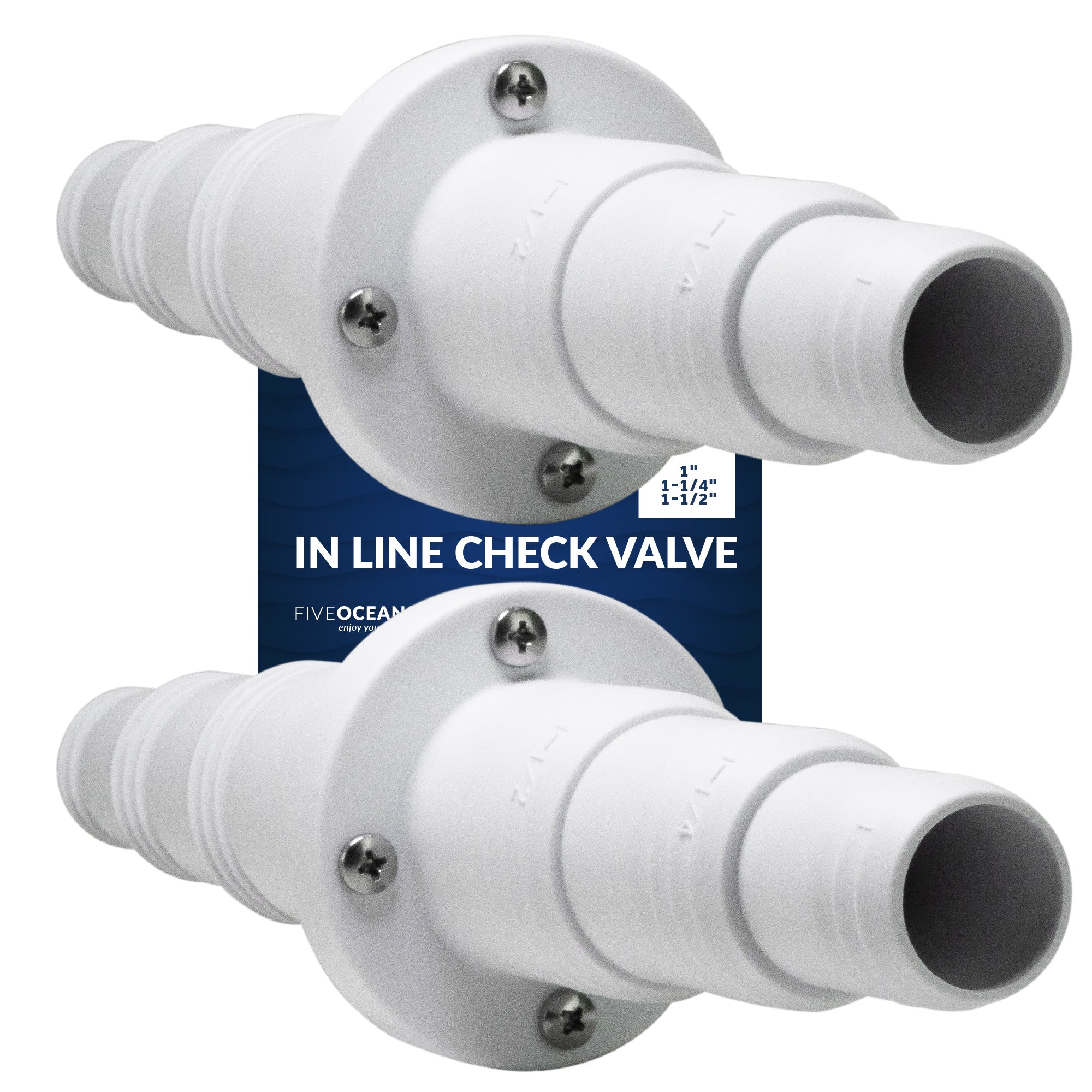 1" - 1-1/4" - 1-1/2" Check Valve, In-Line One-Way Stepped Connection - 2-Pack - FO2056-M2