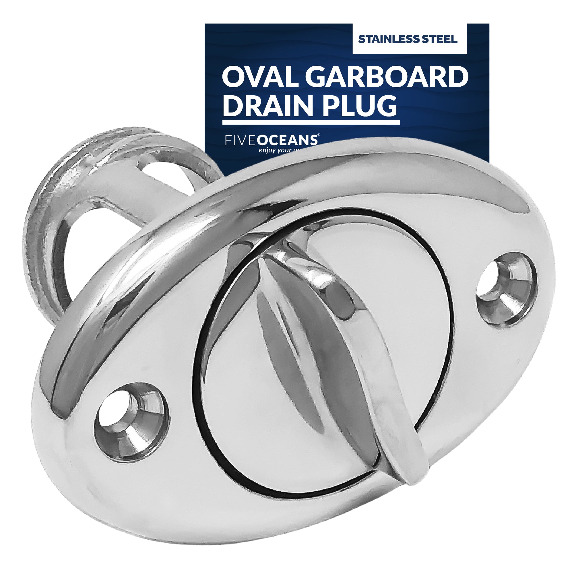 Oval Garboard Drain Plug Stainless Steel, 1-1/4" - FO2063