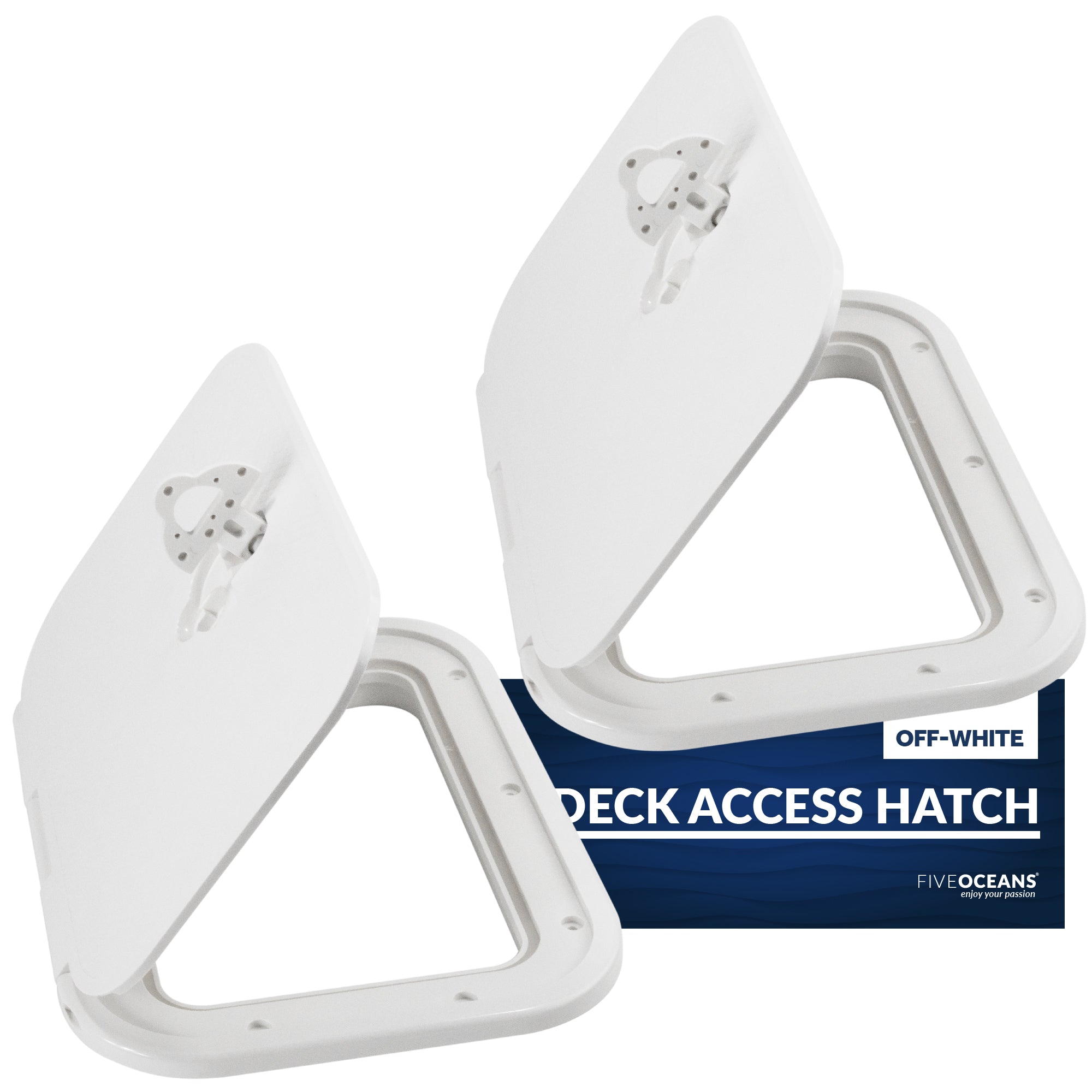 Boat Access Hatch, 10-7/8" x 14-3/4" Locking Slam Latch System, Off-White, 2-Pack - FO2078-M2