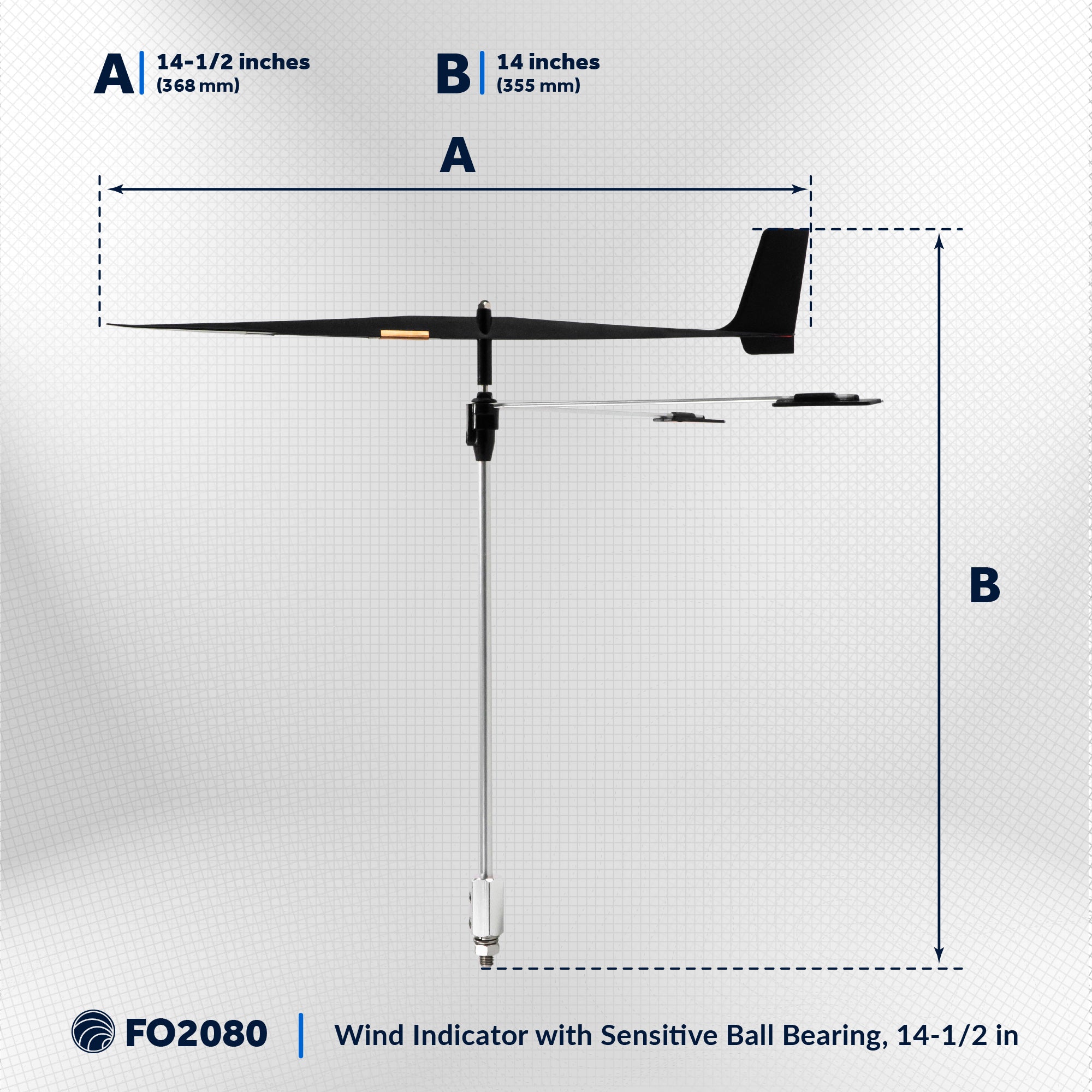 Sailing Boat Wind Direction Indicator, 14-1/2" Vane - FO2080