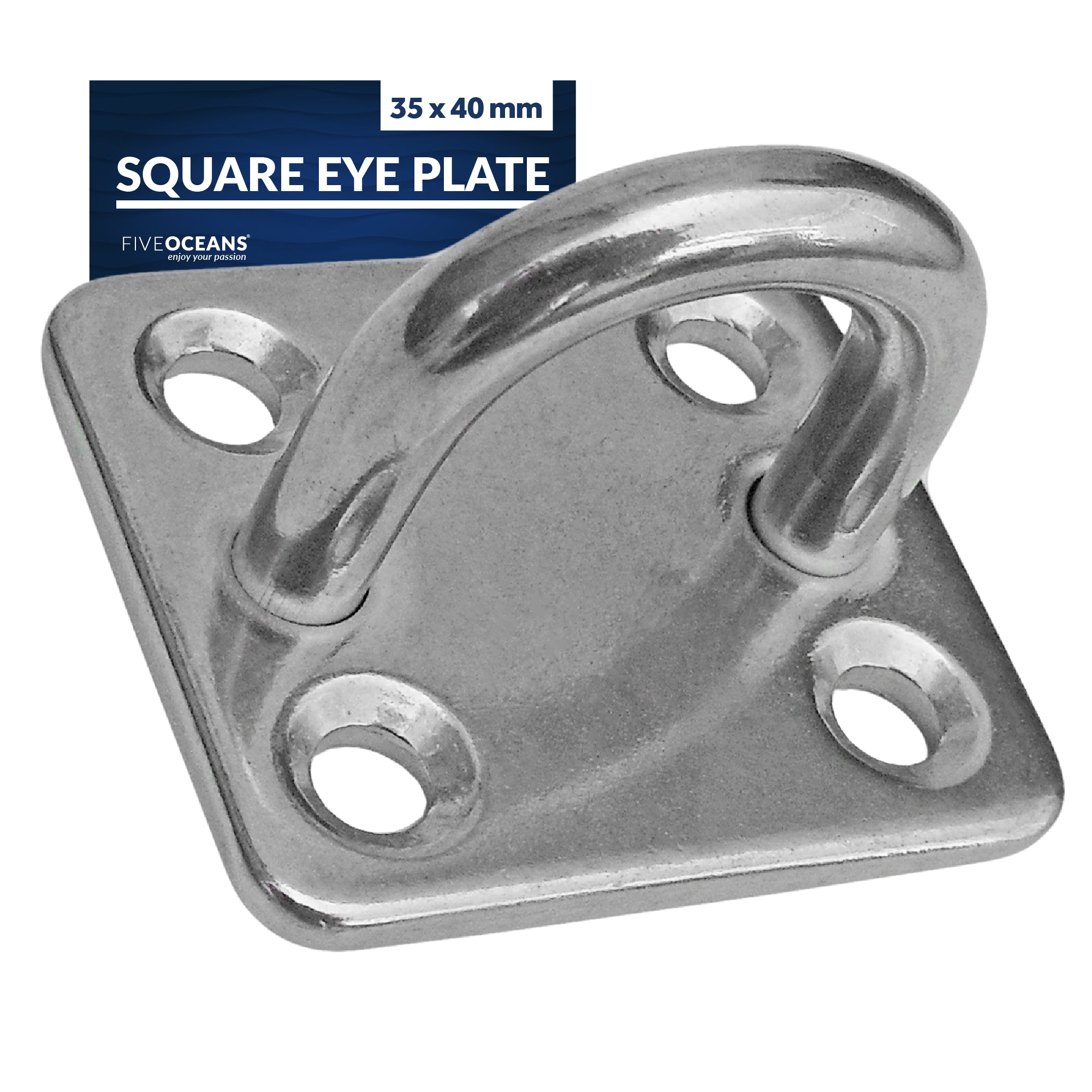 Stainless Steel Square Eye Plate, 6mm - FO2100