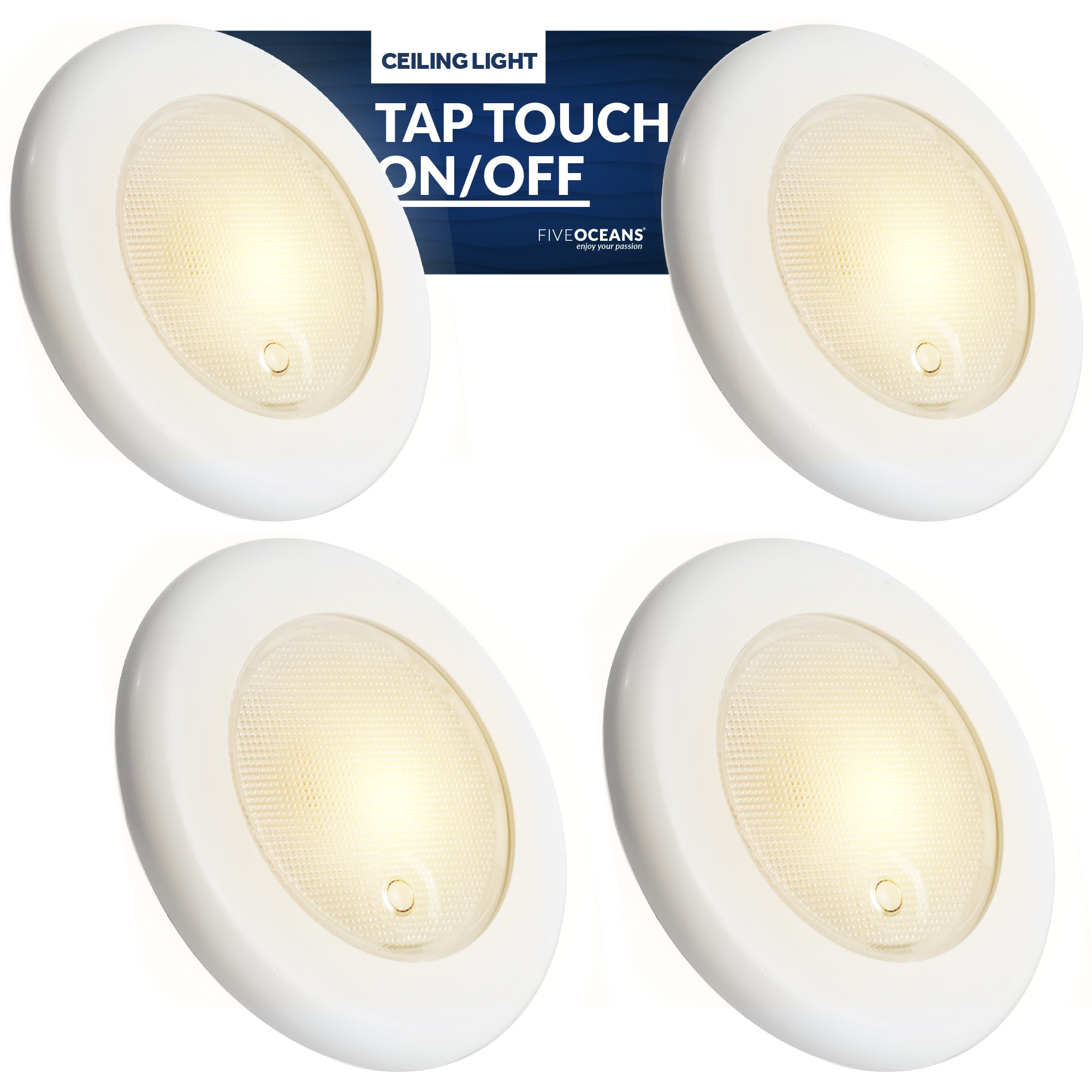 White Tap Touch On/Off Ceiling Light 4-Pack - FO2198-M4