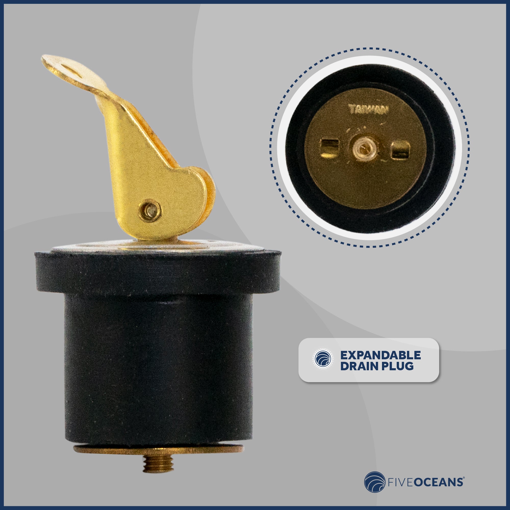 Snap-Handle Expandable Neoprene Rubber Drain Plug, 3/4" - FO2210