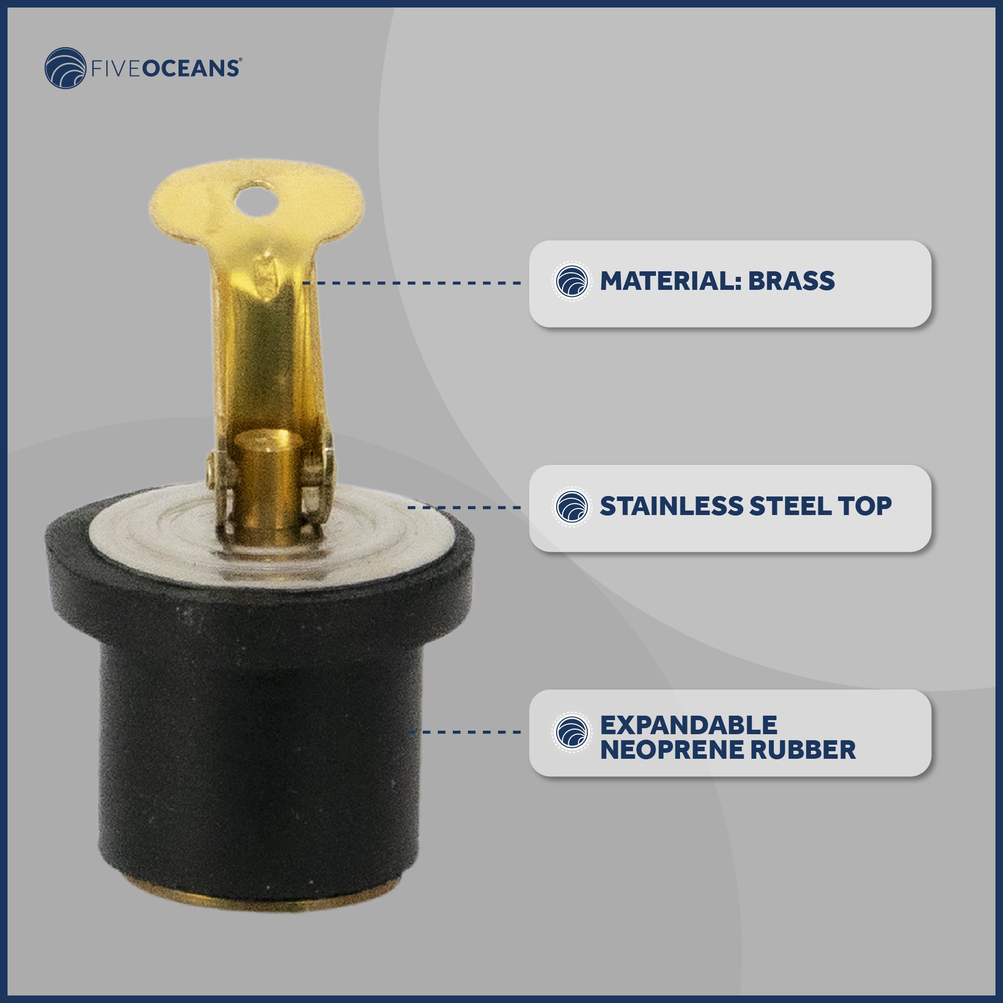Snap-Handle Expandable Neoprene Rubber Drain Plug, 3/4" - FO2210