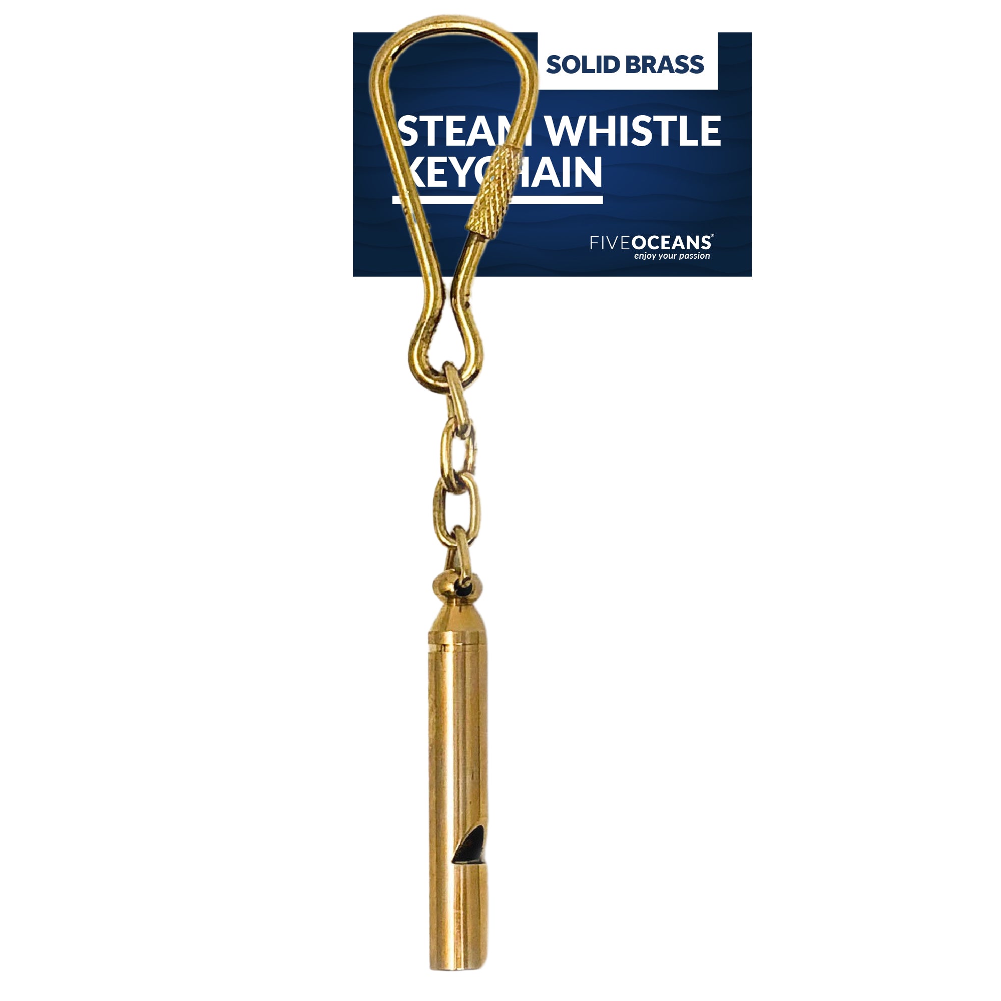 Steam Whistle Keychain, Solid Brass - FO2211