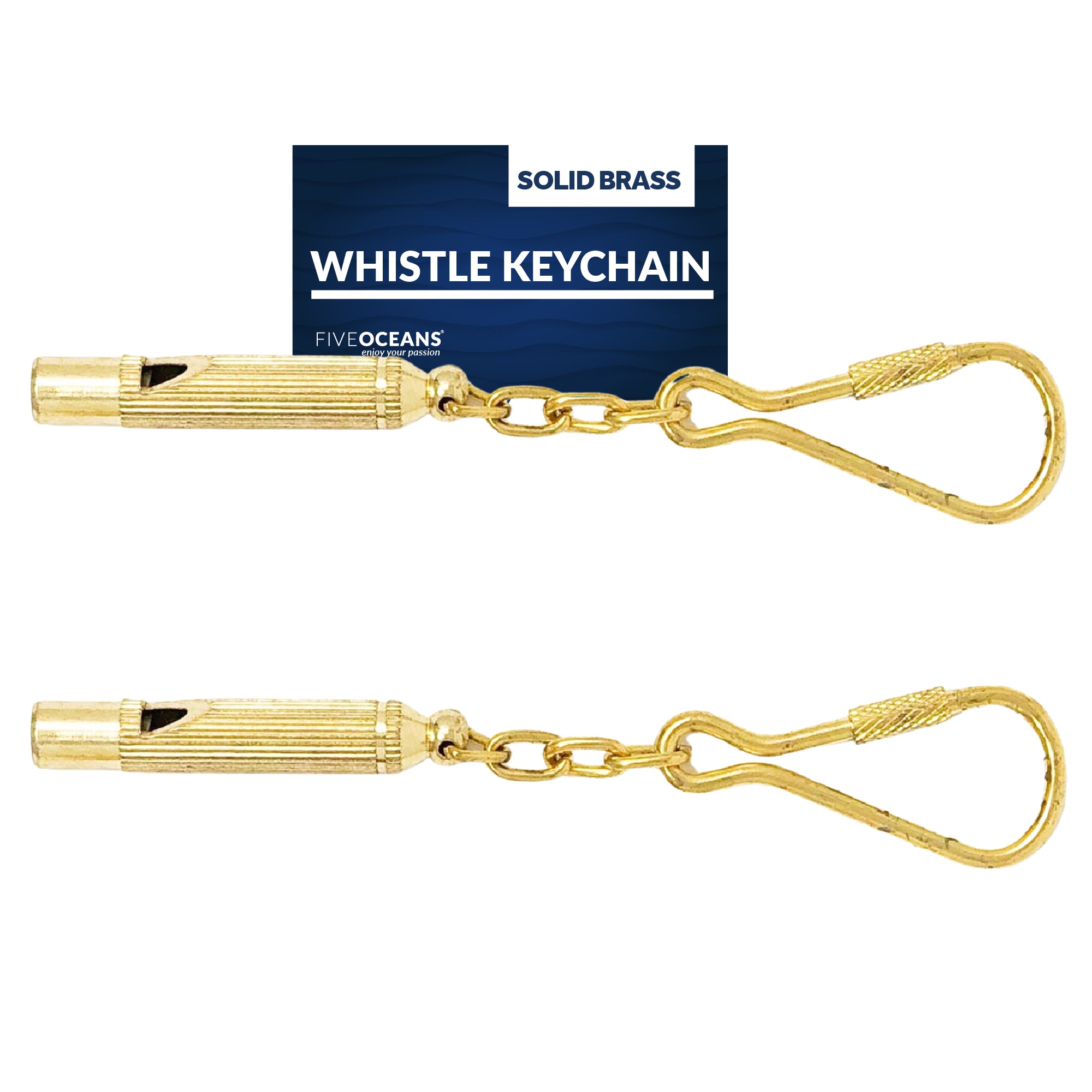 Whistle Keychain, Solid Brass 2-Pack - FO2219-M2