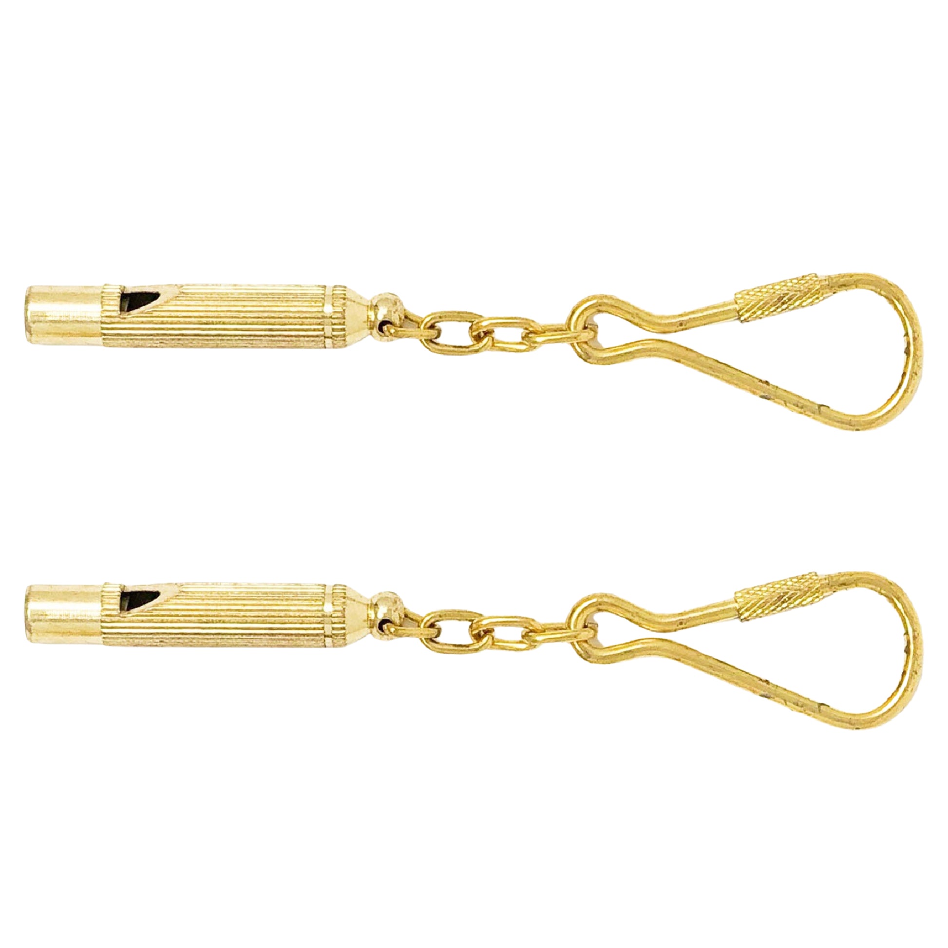 Nautical Small Whistle Keychain, Solid Brass - 2-Pack - FO2219-M2 - Five Oceans